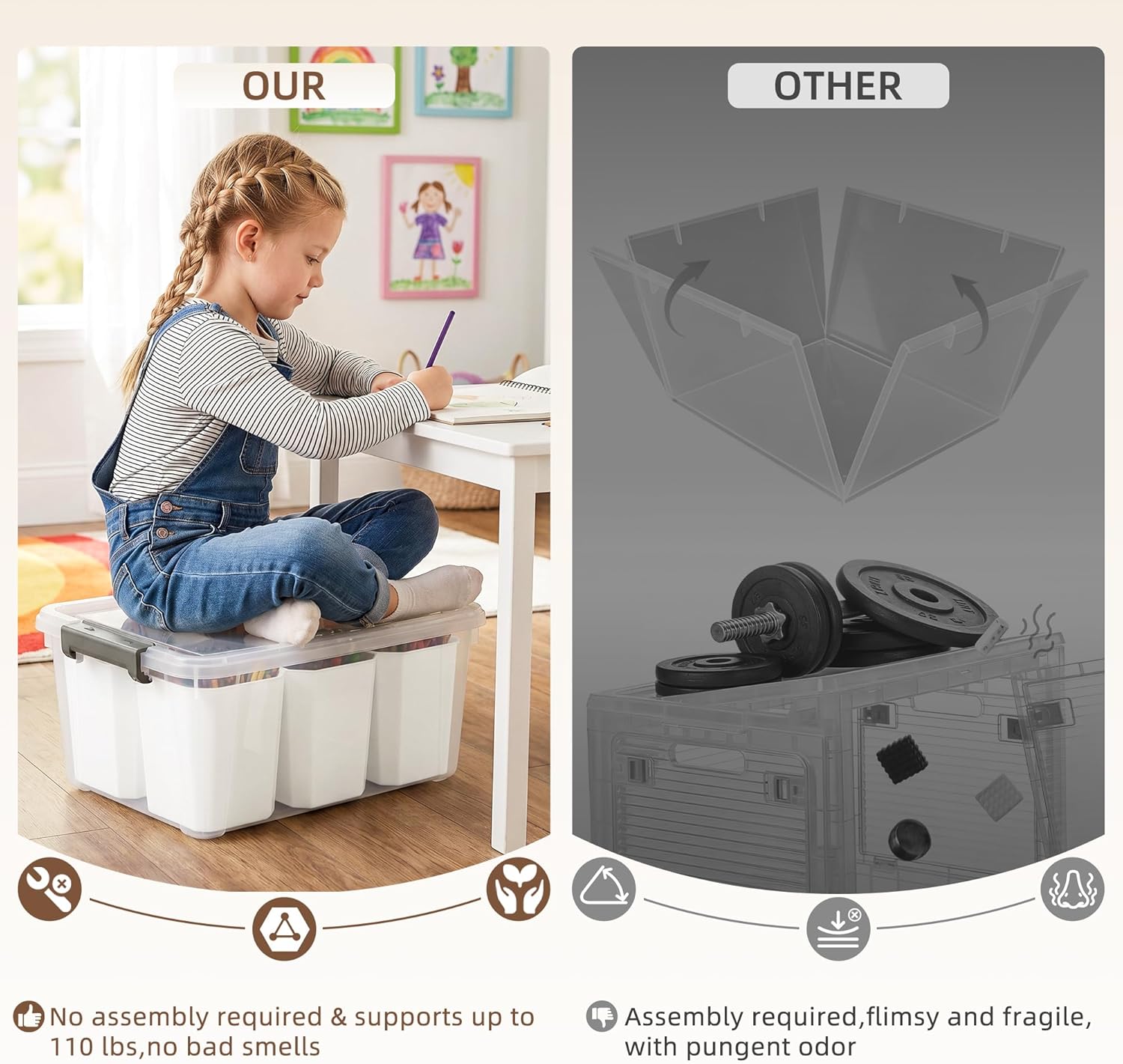 Citylife 17 QT Plastic Storage Bins Clear Storage Box with Lids Multipurpose Stackable Storage Containers for Organizing Tool, Craft, Crayon - Image 6