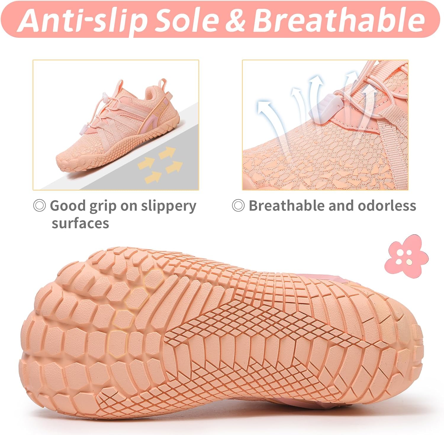 Boys Girls Barefoot Shoes Kids Toddler Wide Toe Box Minimalist Zero Drop Water Shoes Footwear Athletic Sneakers for Wrestling Hiking Camping Skateboard Climbing Running Training Sport Light Breathable - Image 6