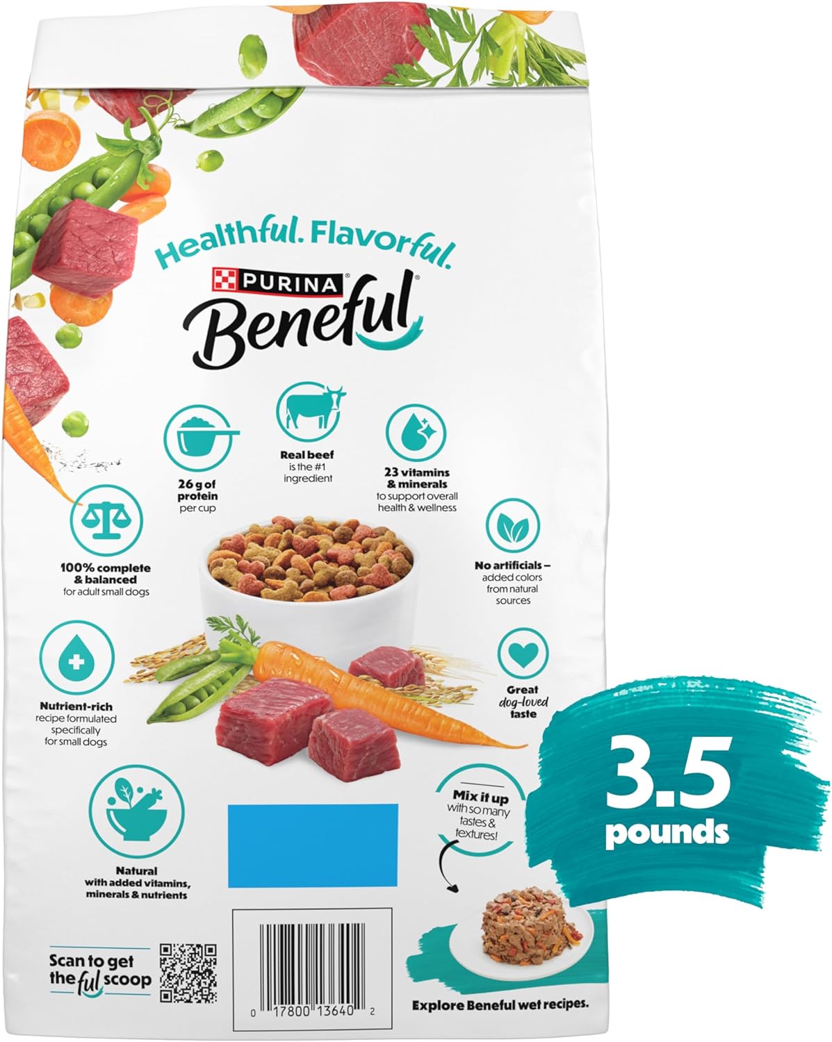 Purina Beneful Incredibites With Farm-Raised Beef Natural Small Breed Dry Dog Food With Added Vitamins, Minerals and Nutrients - (Pack of 4) 3.5 lb. Bags - Image 11