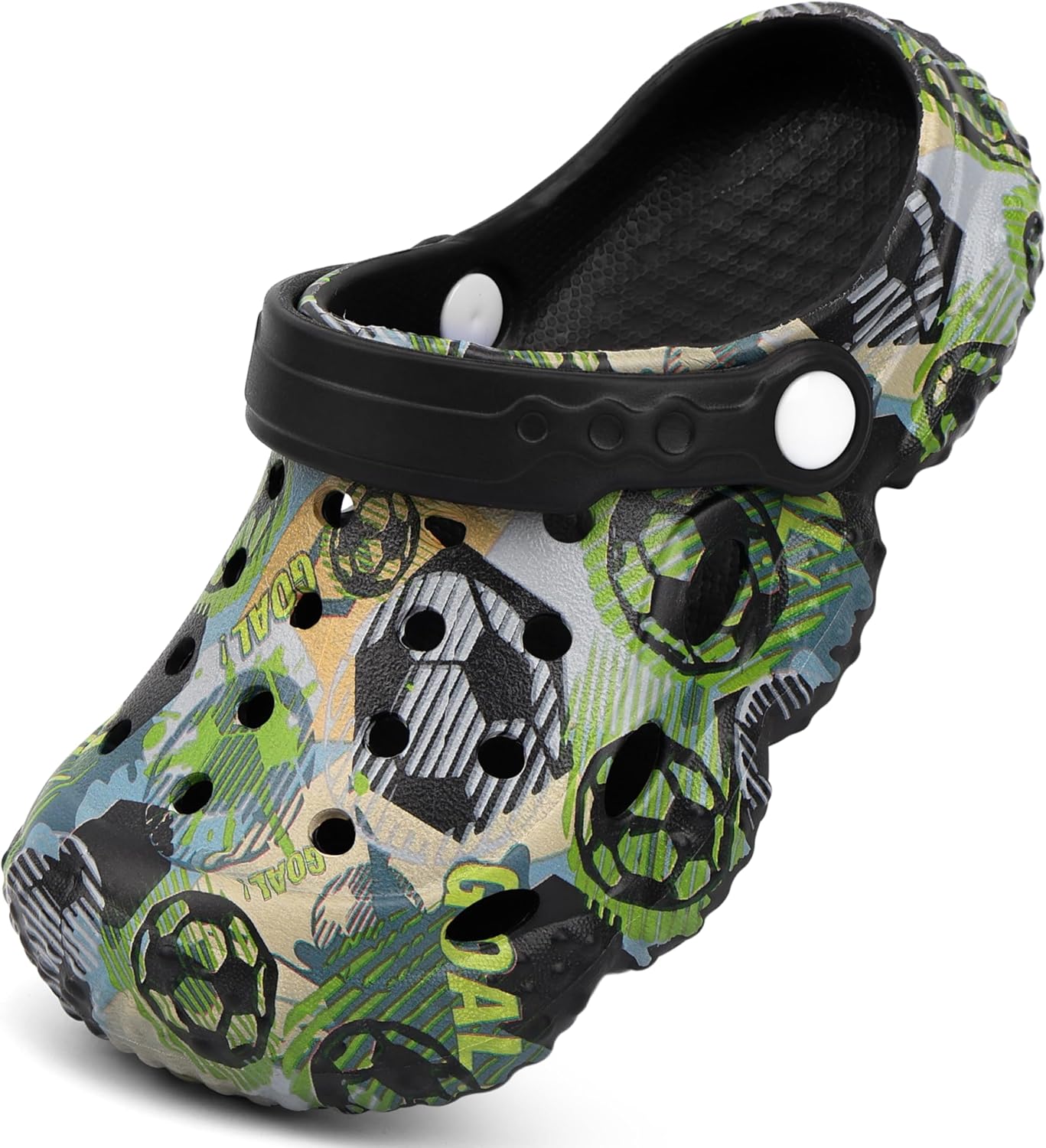 INMINPIN Kids Clogs Ball Sports Print Garden Shoes Boys Girls Water Shower Pool Beach Slides Sandals for Sports Fan - Image 2