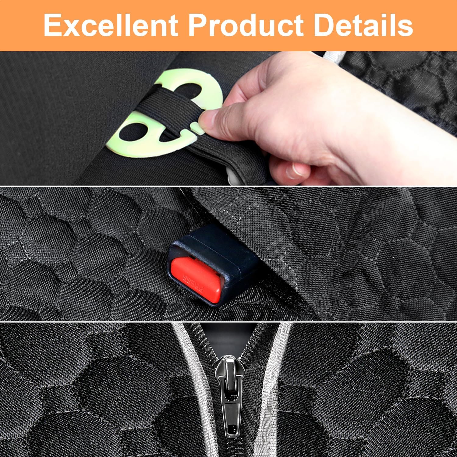 Mancro Dog Car Seat Cover for Back Seat, 2026 Upgraded 600D Heavy Duty Waterproof & Scratch-Resistant Dog Hammock for Car, Back Seat Pet Cover for Dogs with Sedan, Trucks and SUVs, Standard, Black - Image 9