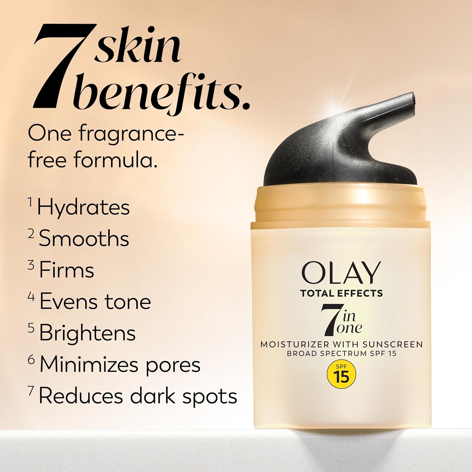 OLAY Total Effects 7-in-1 Anti-Aging Face Moisturizer with SPF 15, Fragrance-Free 1.7 oz - Image 5