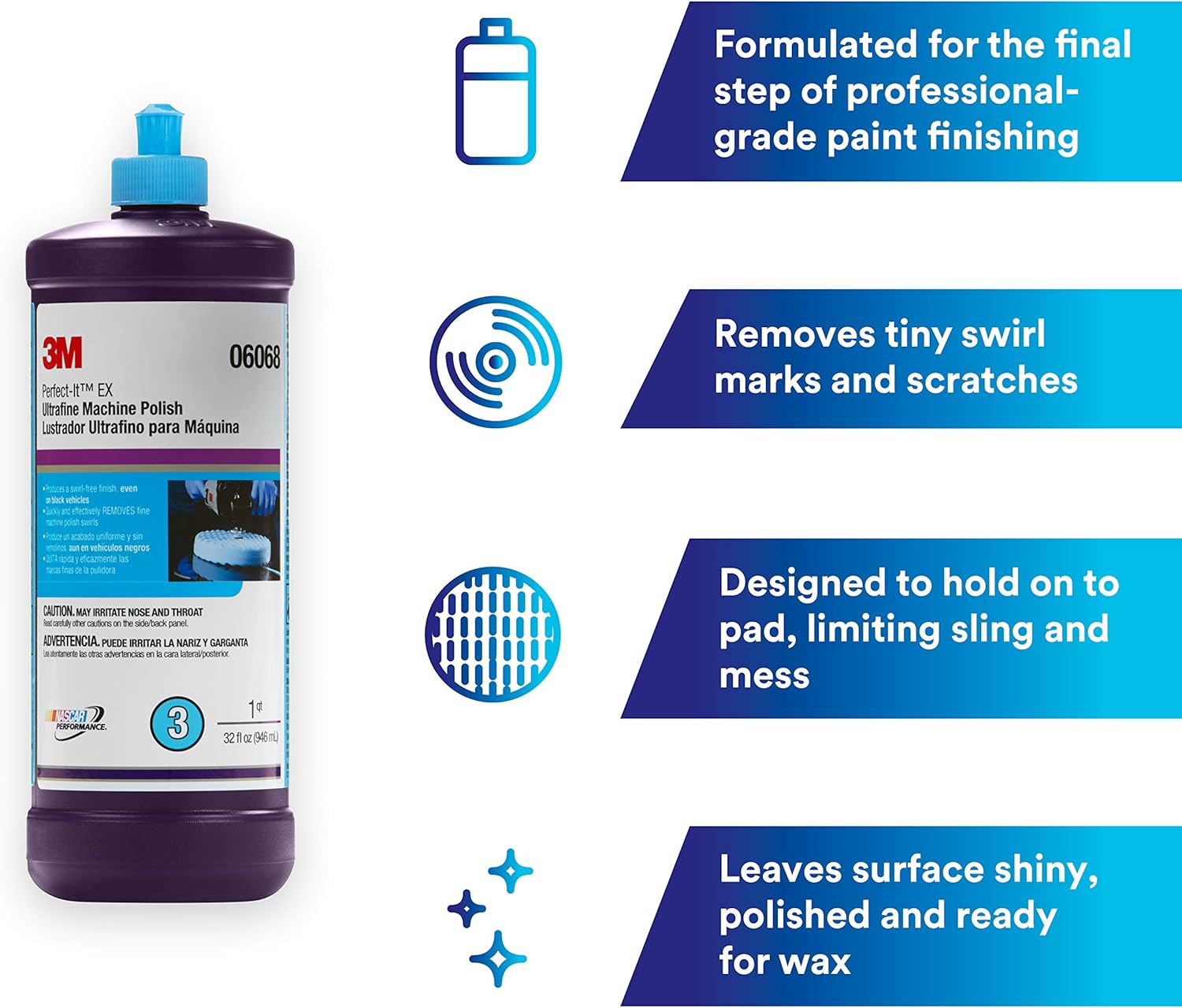 3M Perfect-It Ultrafine Machine Polish, 06068, 32 Fl.Oz, Paint Polish, Automotive Professional-Grade Polish - Image 3
