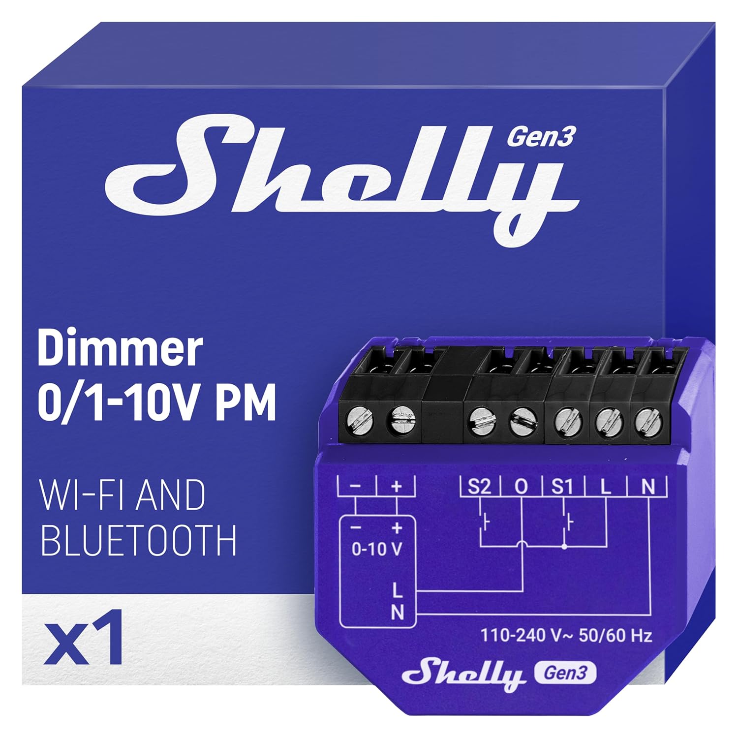 Shelly Dimmer 0/1-10V PM Gen3 | WiFi Smart Dimming with Power Monitoring | Home Automation | Compatible with Alexa & Google Home | iOS Android App | No Hub Required Shelly Dimmer 0/1-10V PM Gen3 | WiFi Smart Dimming with Power Monitoring | Home Automation | Compatible with Alexa & Google Home | iOS Android App | No Hub Required