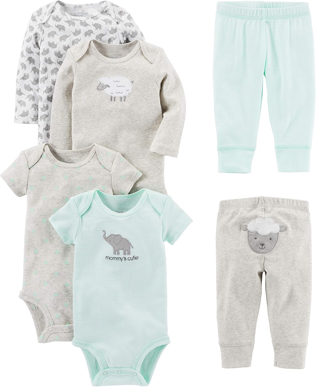 Simple Joys by Carter’s Baby 6-piece Bodysuits (Short and Long Sleeve) and Pants Set Simple Joys by Carter’s Baby 6-piece Bodysuits (Short and Long Sleeve) and Pants Set
