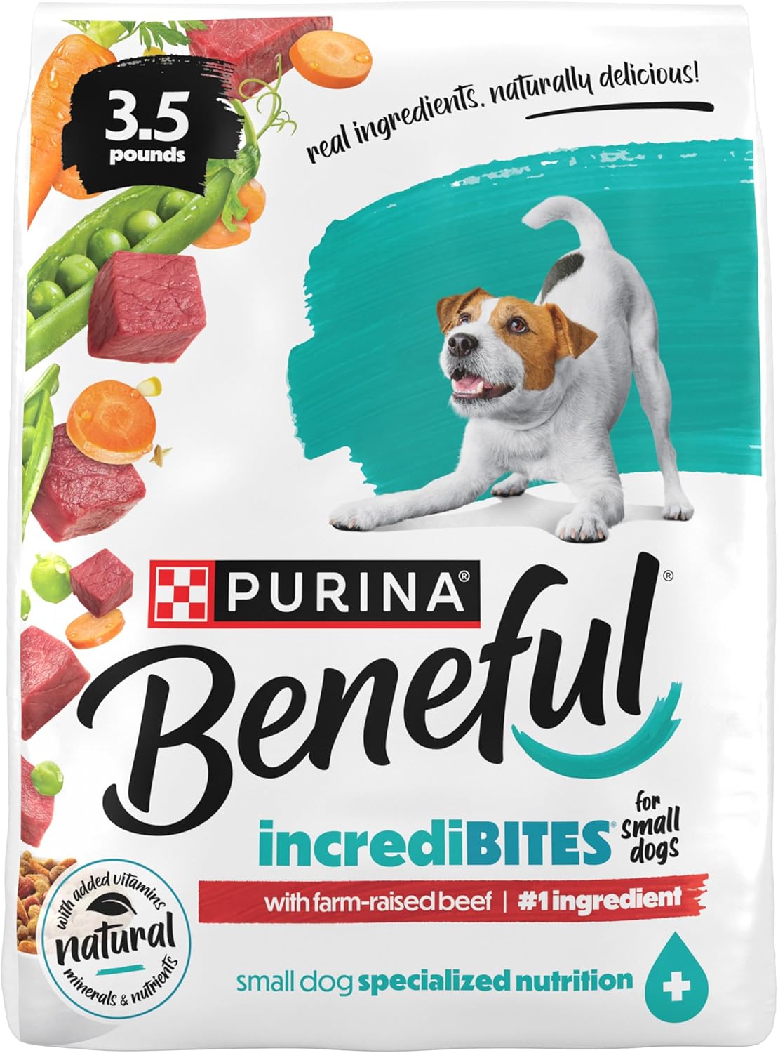 Purina Beneful Incredibites With Farm-Raised Beef Natural Small Breed Dry Dog Food With Added Vitamins, Minerals and Nutrients – (Pack of 4) 3.5 lb. Bags Purina Beneful Incredibites With Farm-Raised Beef Natural Small Breed Dry Dog Food With Added Vitamins, Minerals and Nutrients – (Pack of 4) 3.5 lb. Bags