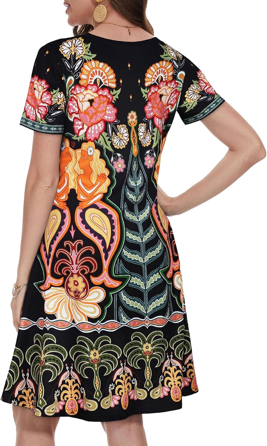 Summer Dresses for Women Casual Tshirt Short Sleeve Floral Sundress Beach Cover Ups with Pockets 2026 - Image 5
