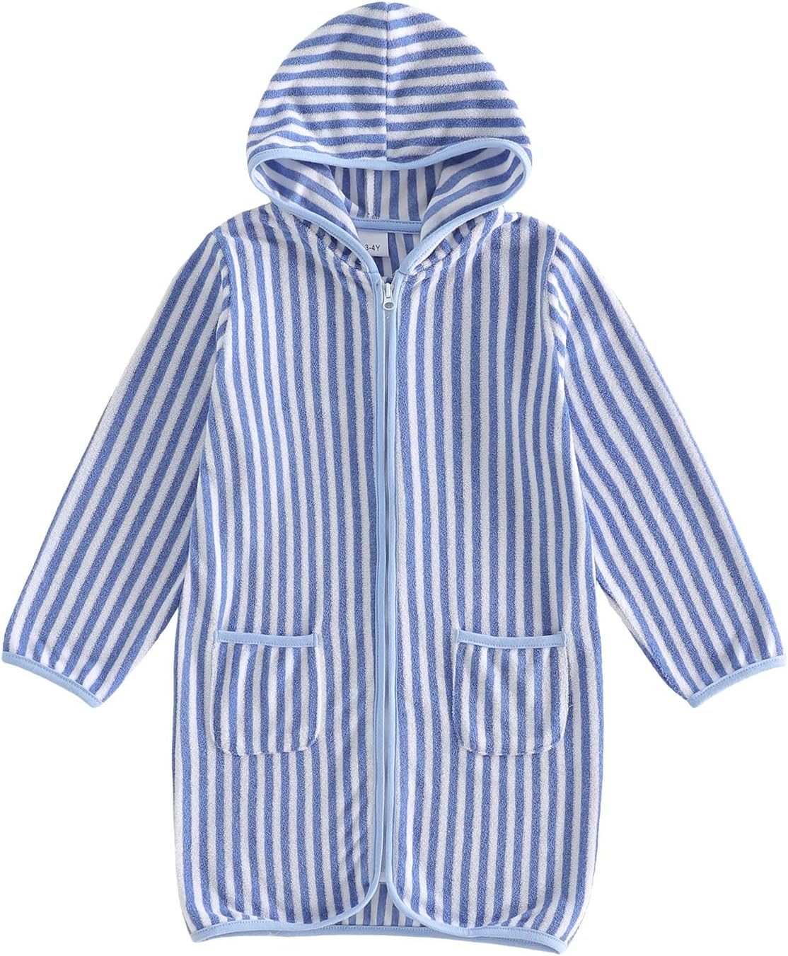 Boys Girls Hooded Terry Coverups One Piece Swimsuits Beach Zip Up Long Sleeve Striped Swim Cover Up Swimwear Boys Girls Hooded Terry Coverups One Piece Swimsuits Beach Zip Up Long Sleeve Striped Swim Cover Up Swimwear