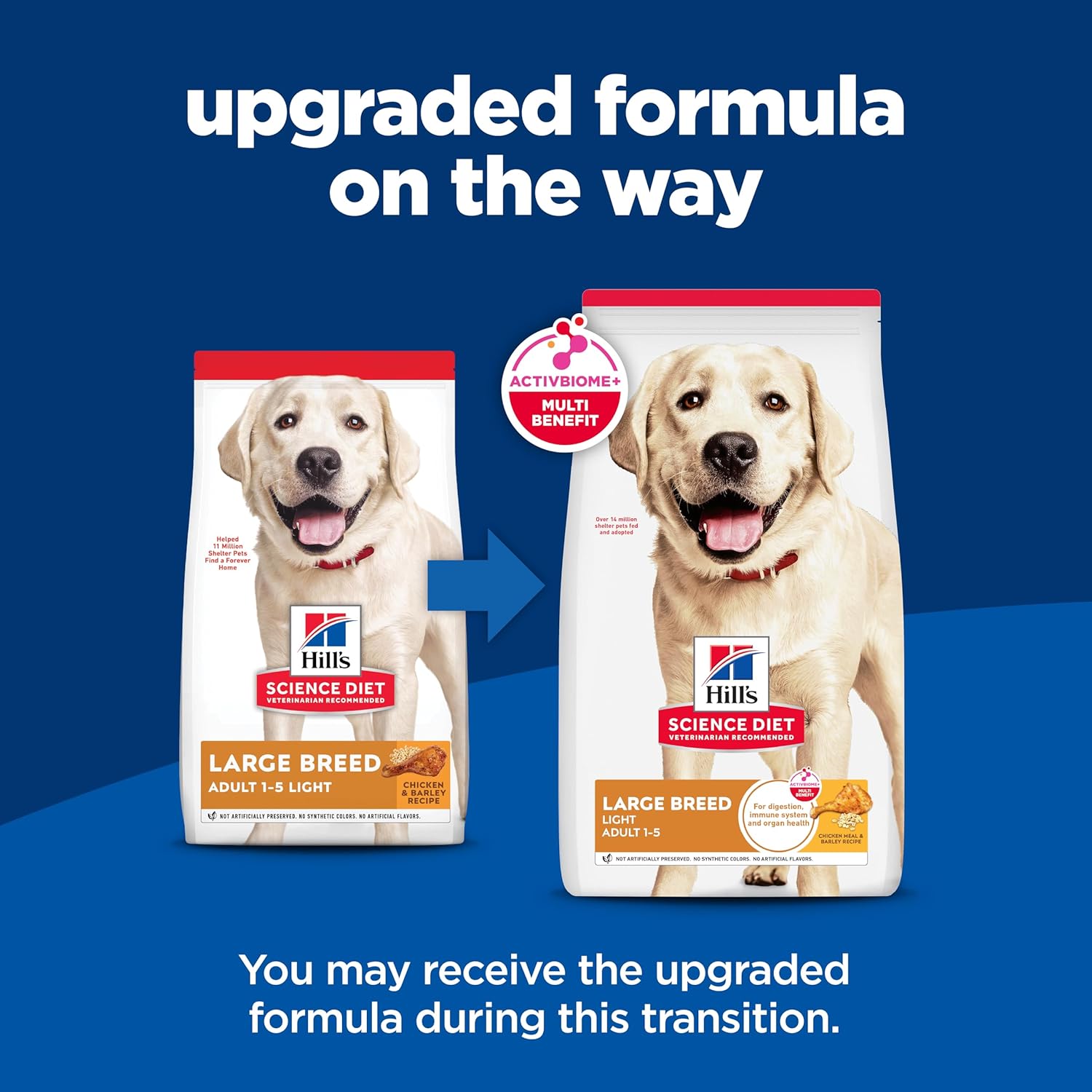 Hill's Science Diet Adult 1-5 Light Large Breed Dry Dog Food, Chicken Meal & Barley, 30 lb. Bag - Image 2