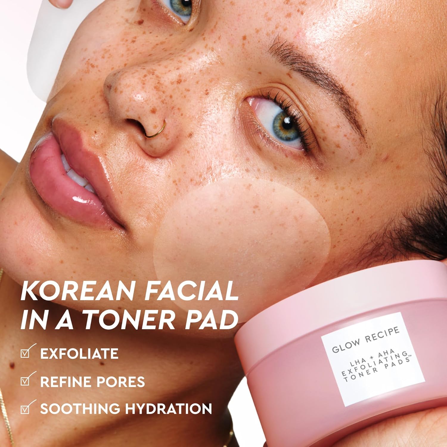 Glow Recipe LHA + AHA Toner Pads - Korean Exfoliating Toner for Face - Pore Minimizer - Hydrating Toner Pads - 5 Gentle Acids, Watermelon Enzymes, Hydrating Botanicals (60 Face Pads) - Image 2
