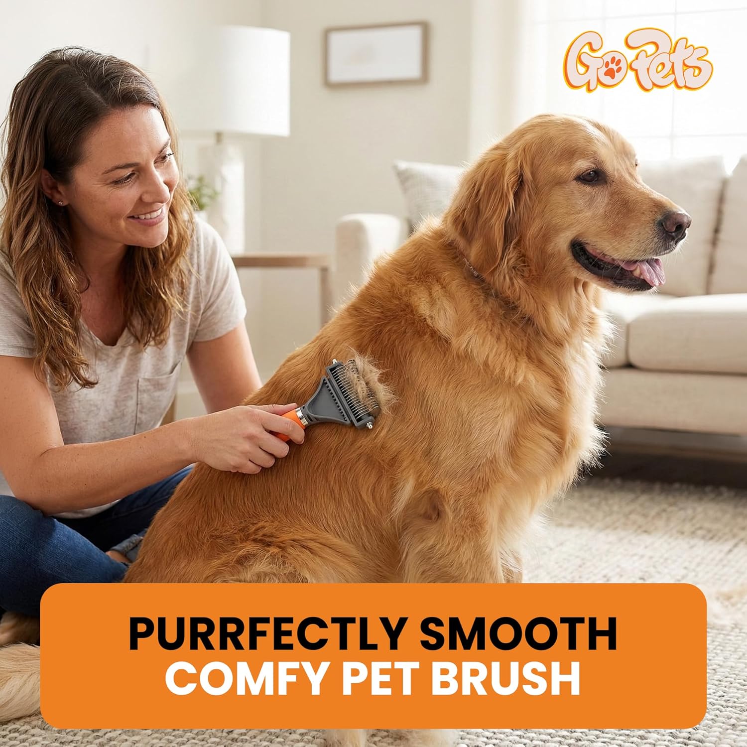 GoPets 2-in-1 Dematting Comb for Dogs, Pet Grooming Rake, Double-Sided Dog Brush for Shedding, Deshedding Brush for Cats, Undercoat Mat Dematting Tool for Long Haired Cats, Grooming Matting Hair - Image 6