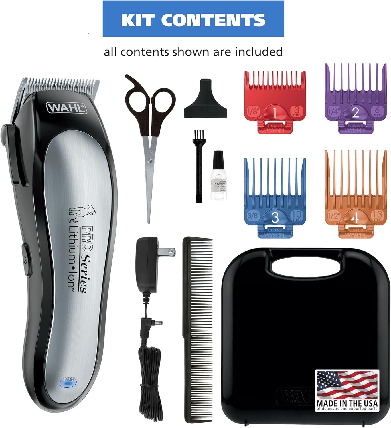 Wahl USA Lithium Ion Pro Series Cordless Animal Clippers – Rechargeable, Heavy-Duty, Electric Dog & Cat Grooming Kit for Small & Large Breeds with Thick to Heavy Coats – Model 9766 - Image 8