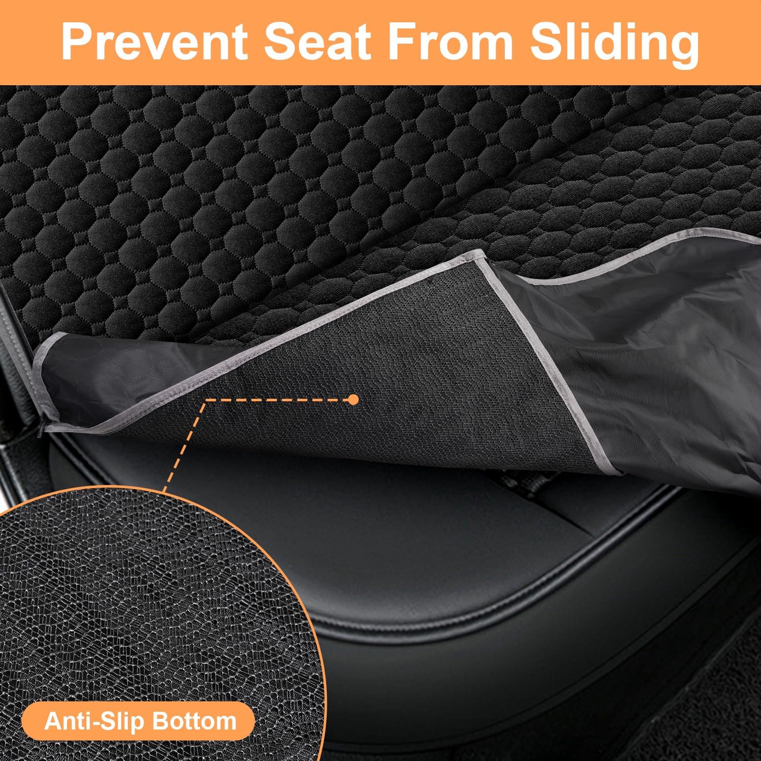 Mancro Dog Car Seat Cover for Back Seat, 2026 Upgraded 600D Heavy Duty Waterproof & Scratch-Resistant Dog Hammock for Car, Back Seat Pet Cover for Dogs with Sedan, Trucks and SUVs, Standard, Black - Image 8