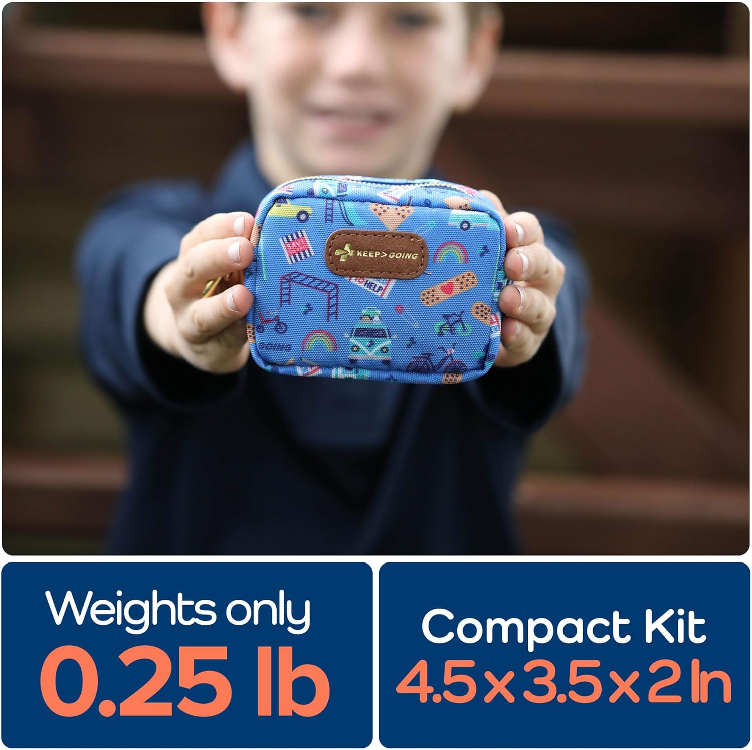 KeepGoing Small Travel First Aid Kit Kids – 60 Pc. Mini First Aid Kit for Purse, Diaper Bag, & Backpack with Latex-Free Bandages – 4 Oz., & 4.5 x 3.5 x 2 in, TSA-Approved - Image 5