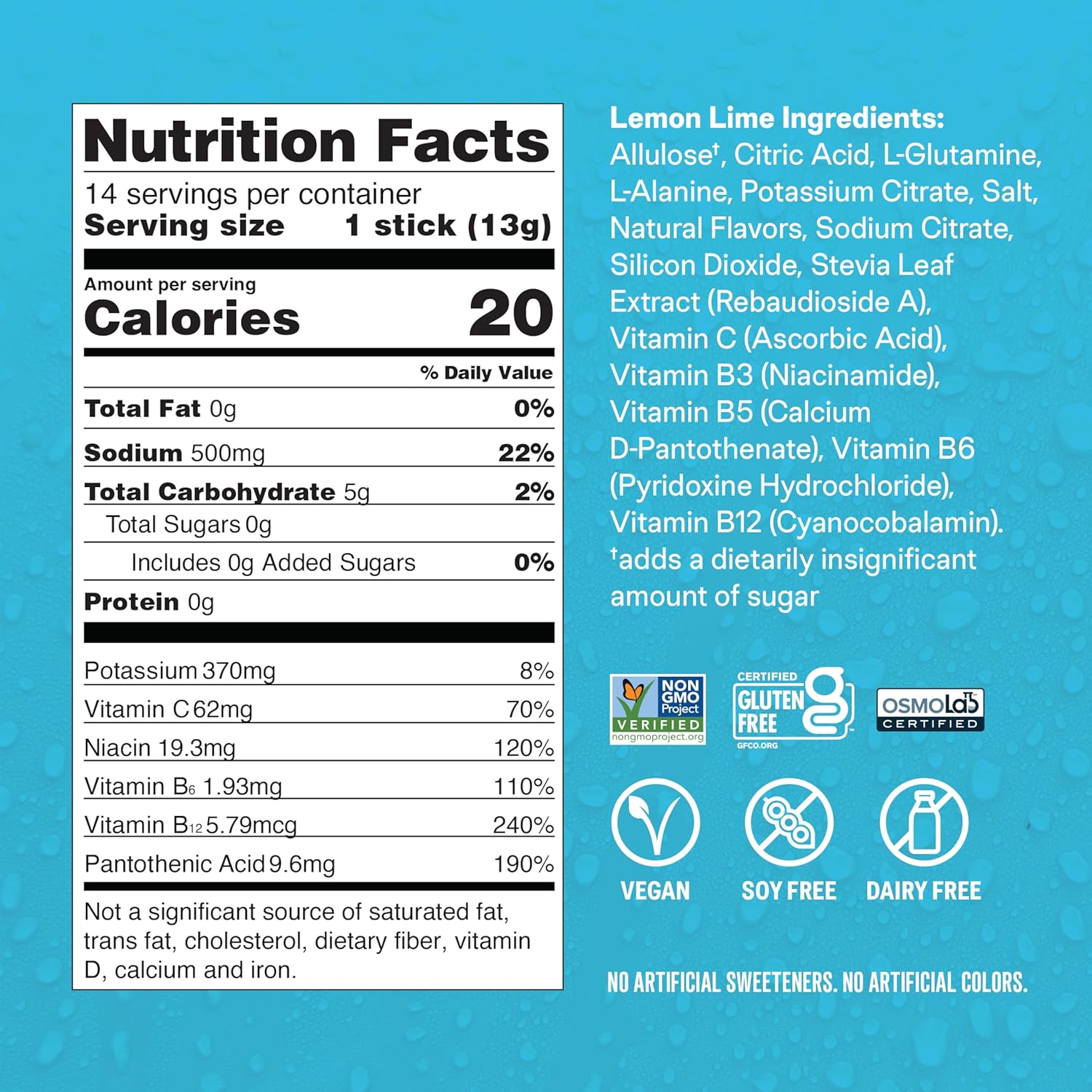 Liquid I.V. Hydration Multiplier Sugar-Free - Lemon Lime | Electrolyte Powder Drink Mix | 1 Pack (14 Servings) - Image 6