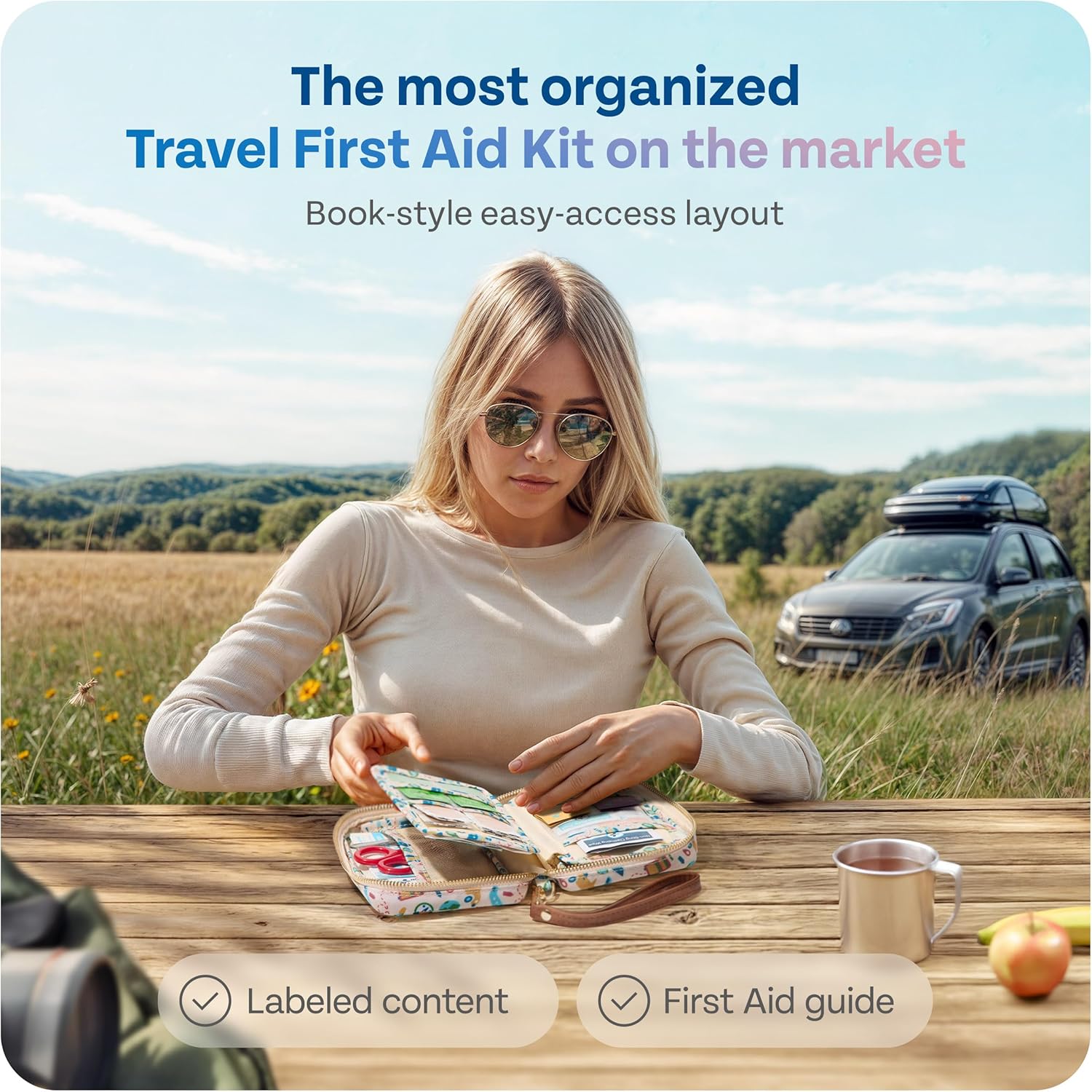 KeepGoing Travel First Aid Kit for Car, Home, Hiking, Camping and Outdoor Emergencies - First Aid Kit Travel Size TSA-Approved - Image 2
