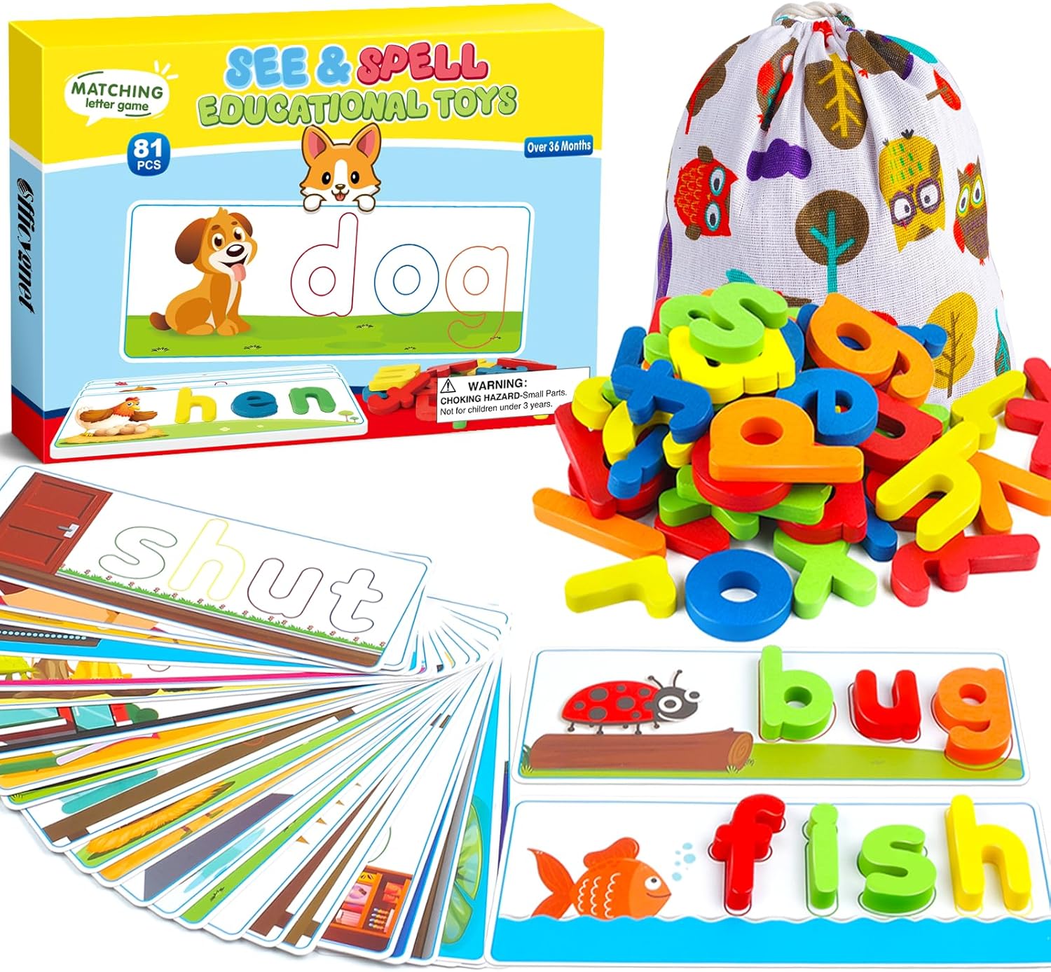 Officygnet Learning Toys for 3 4 5 6 Years Old Boys and Girls, See & Spell CVC Word Builders with Alphabet Cards for Kids Ages 3-5, Matching Letter Game for Preschool Toddler Learning Activities Officygnet Learning Toys for 3 4 5 6 Years Old Boys and Girls, See & Spell CVC Word Builders with Alphabet Cards for Kids Ages 3-5, Matching Letter Game for Preschool Toddler Learning Activities