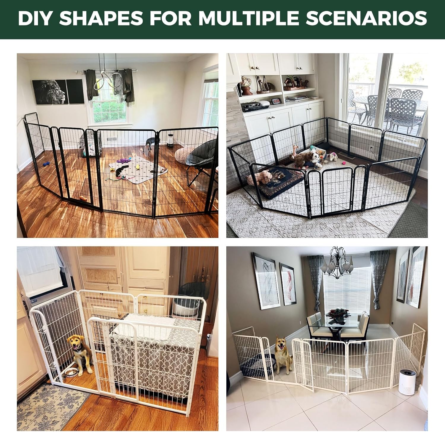 FXW Homeplus Unleashed Indoor Dog Playpen - Stress-Free and Safe Play, Heavy Duty 24 Inch 6 Panels Dog Pen for Puppy and Small Dogs, Black│Patented - Image 3