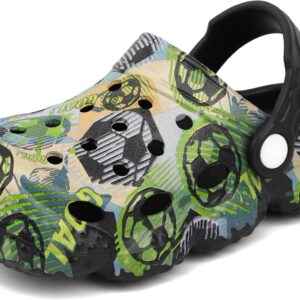 INMINPIN Kids Clogs Ball Sports Print Garden Shoes Boys Girls Water Shower Pool Beach Slides Sandals for Sports Fan