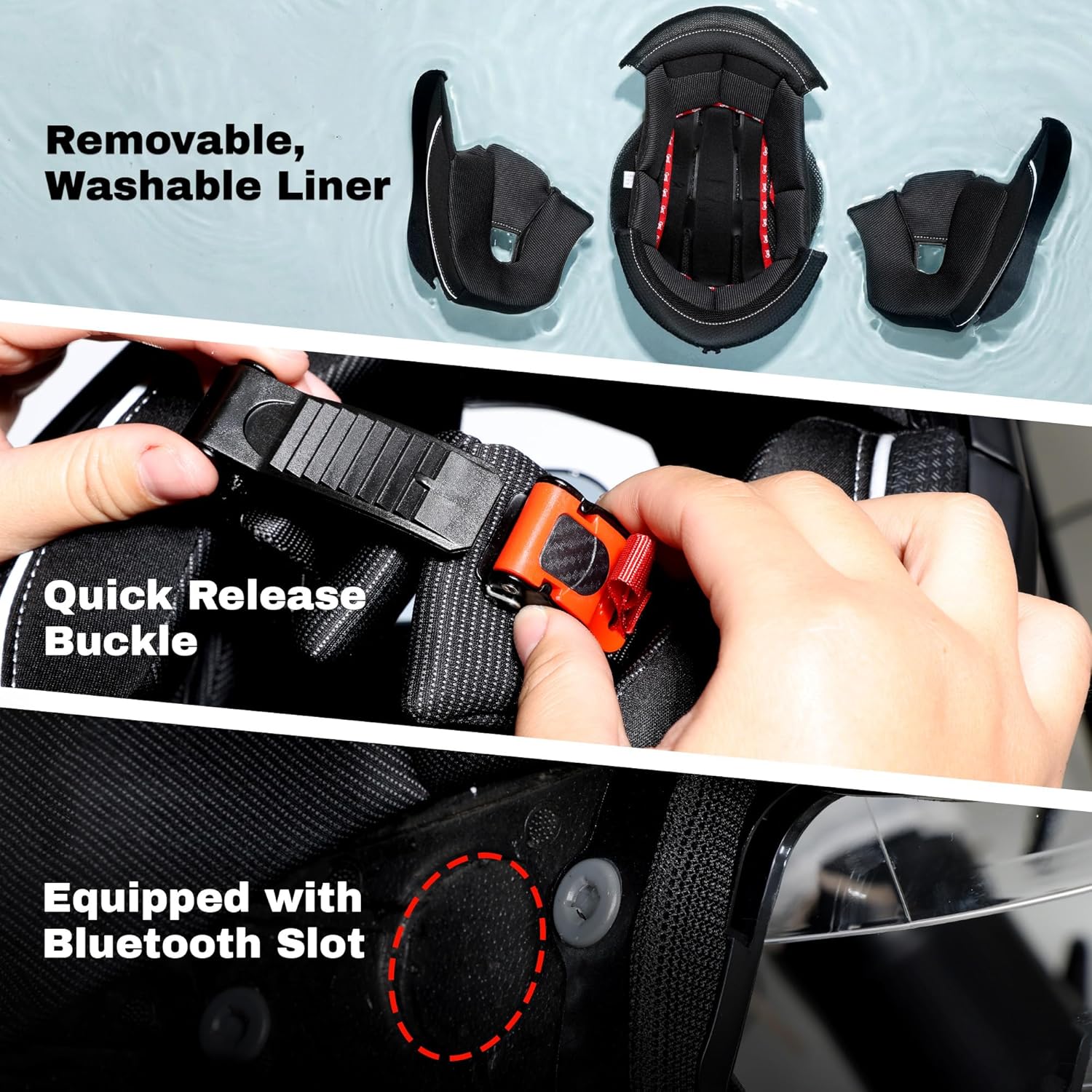 CYRIL Modular Motorcycle Helmet DOT, Flip Up Full Face Men Women, Glasses Compatible Dual Visor, Quick Release Shield, Bonus Smoke Visor & Bag for Street Bike ATV UTV Scooter Cruiser - Image 6