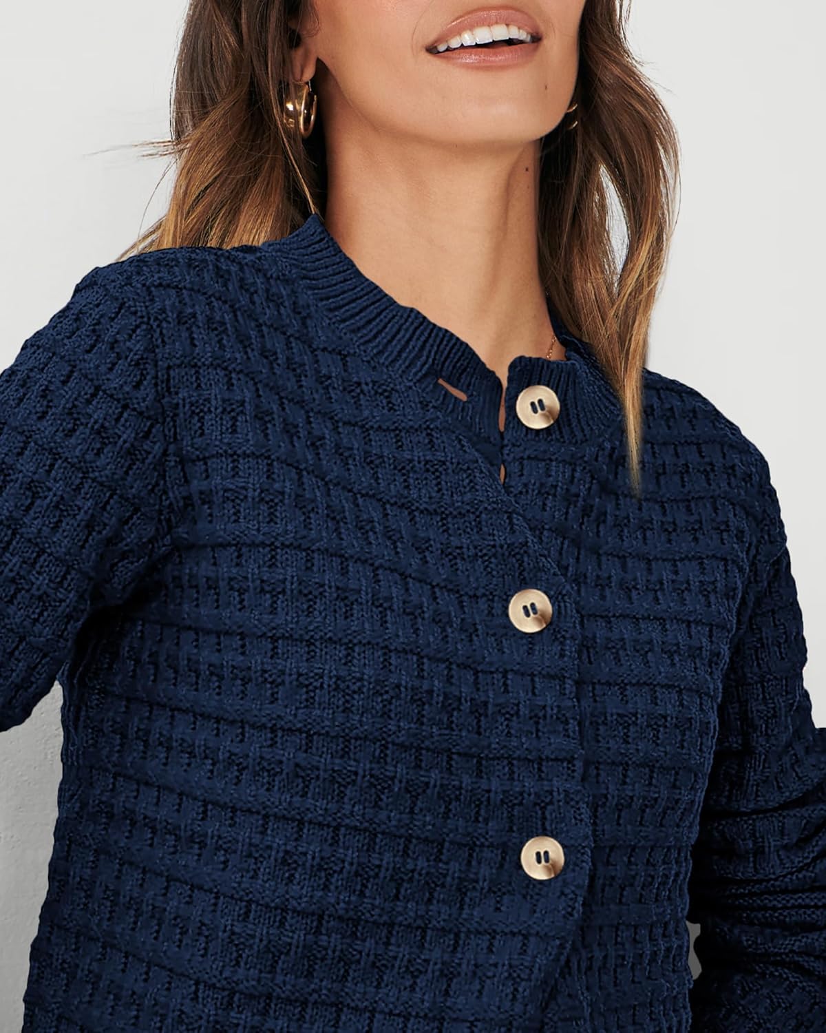 PRETTYGARDEN Women's Knit Cardigan Sweaters Casual Long Sleeve Open Front Button Down Trendy Jackets Outerwear - Image 5
