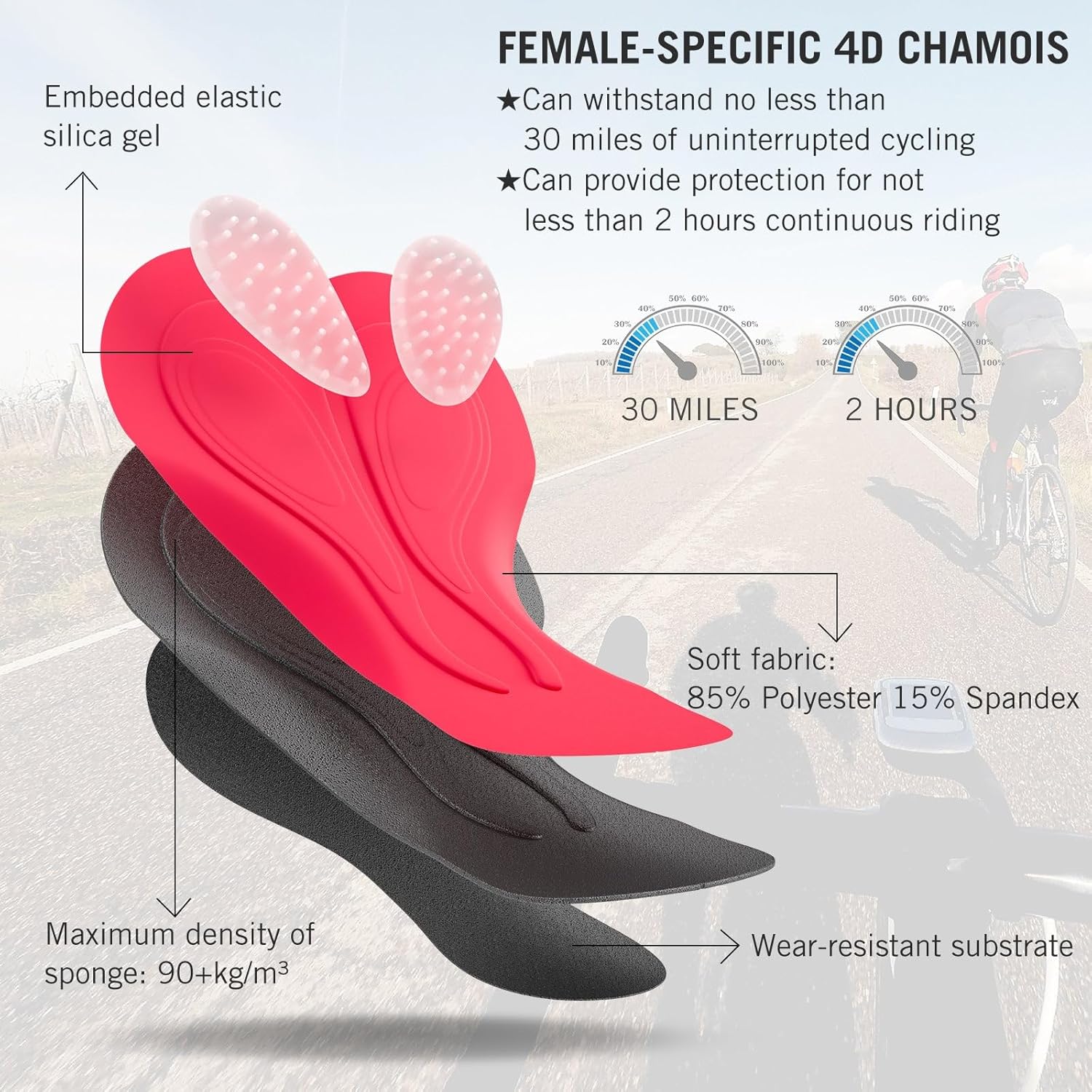 baleaf 4D Padded Bike Shorts Women Cycling Underwear Gel Padding Pockets - Image 6