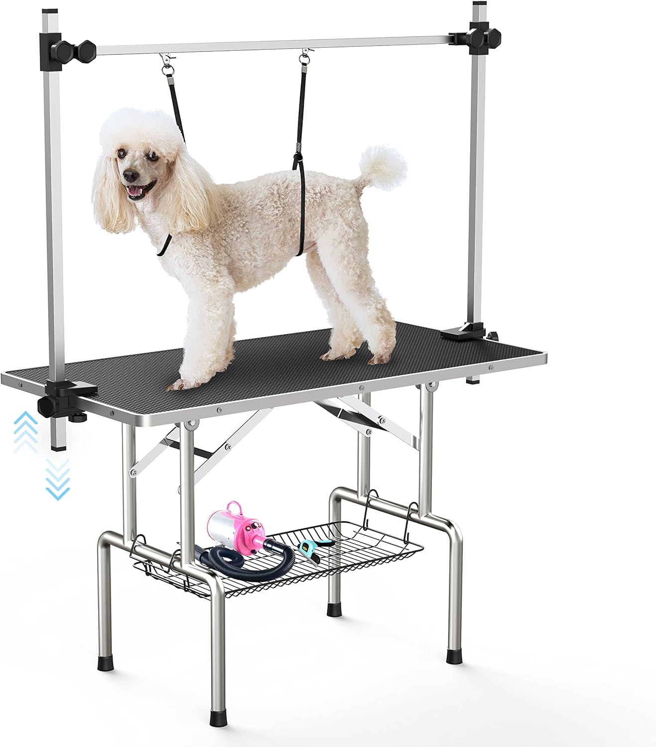 Lyromix 36”Large Dog Grooming Table, Adjustable Cat Drying Desktop with Arms, Nooses, Mesh Tray, Foldable Pet Station at Home, Maximum Capacity Up to 330Lb, 36inch, Black Lyromix 36”Large Dog Grooming Table, Adjustable Cat Drying Desktop with Arms, Nooses, Mesh Tray, Foldable Pet Station at Home, Maximum Capacity Up to 330Lb, 36inch, Black