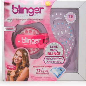 blinger® Diamond Starter Set – Dreams – as seen on Shark Tank | 75 Colorful Rhinestone Gems | Hair Bling Styling Tool | Easy to Use | Hair-Safe Jewel | Perfect Gifts School Parties, Festivals