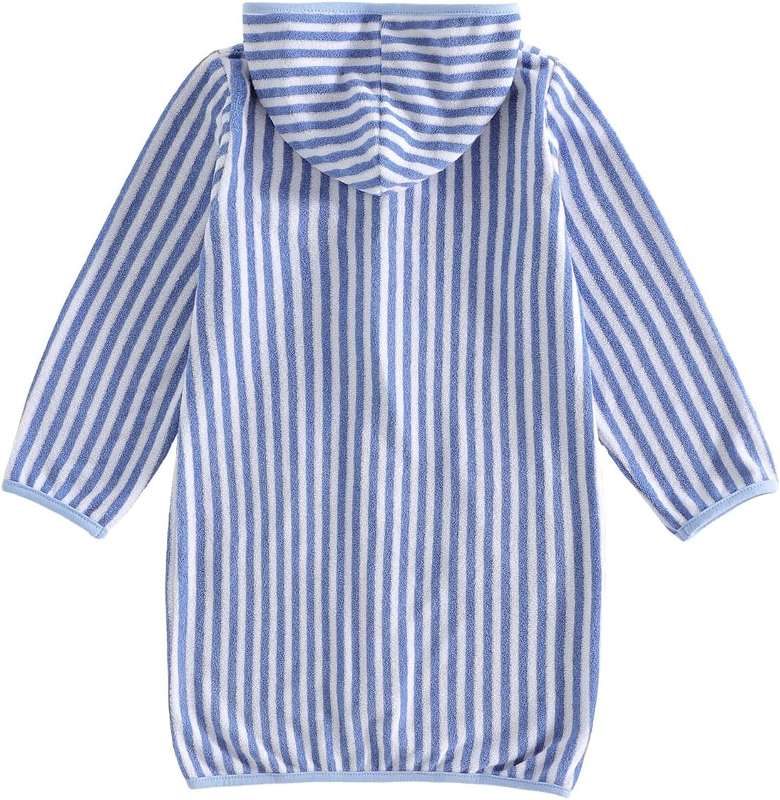 Boys Girls Hooded Terry Coverups One Piece Swimsuits Beach Zip Up Long Sleeve Striped Swim Cover Up Swimwear - Image 4