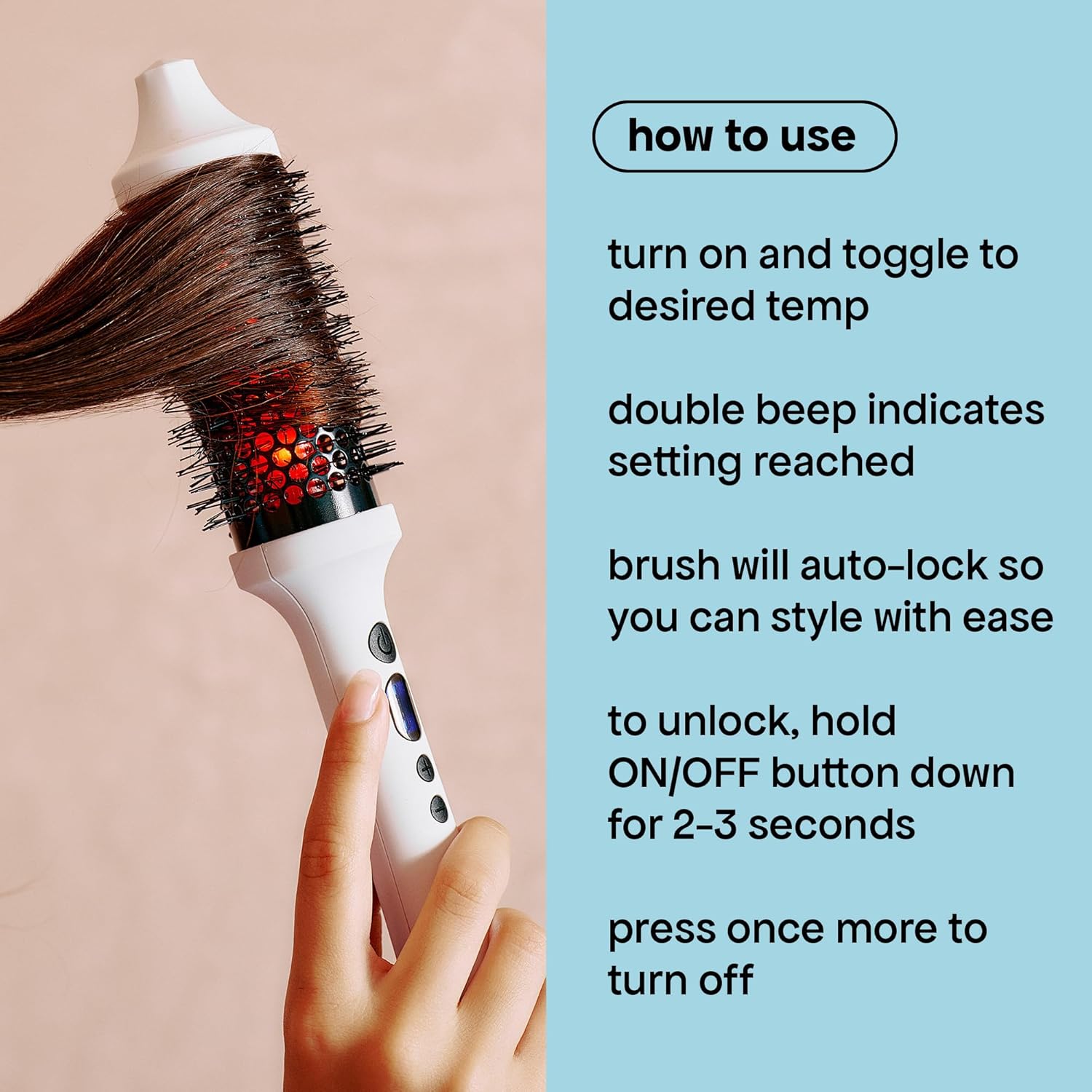 BONDIBOOST Infrared Thermal Brush, Heated Thermal Round Brush for Smooth + Shiny Hair, Dry Hair Styling for Instant Volume, Less Hair Breakage + Minimizes Snags, Frizz-Free - Image 6