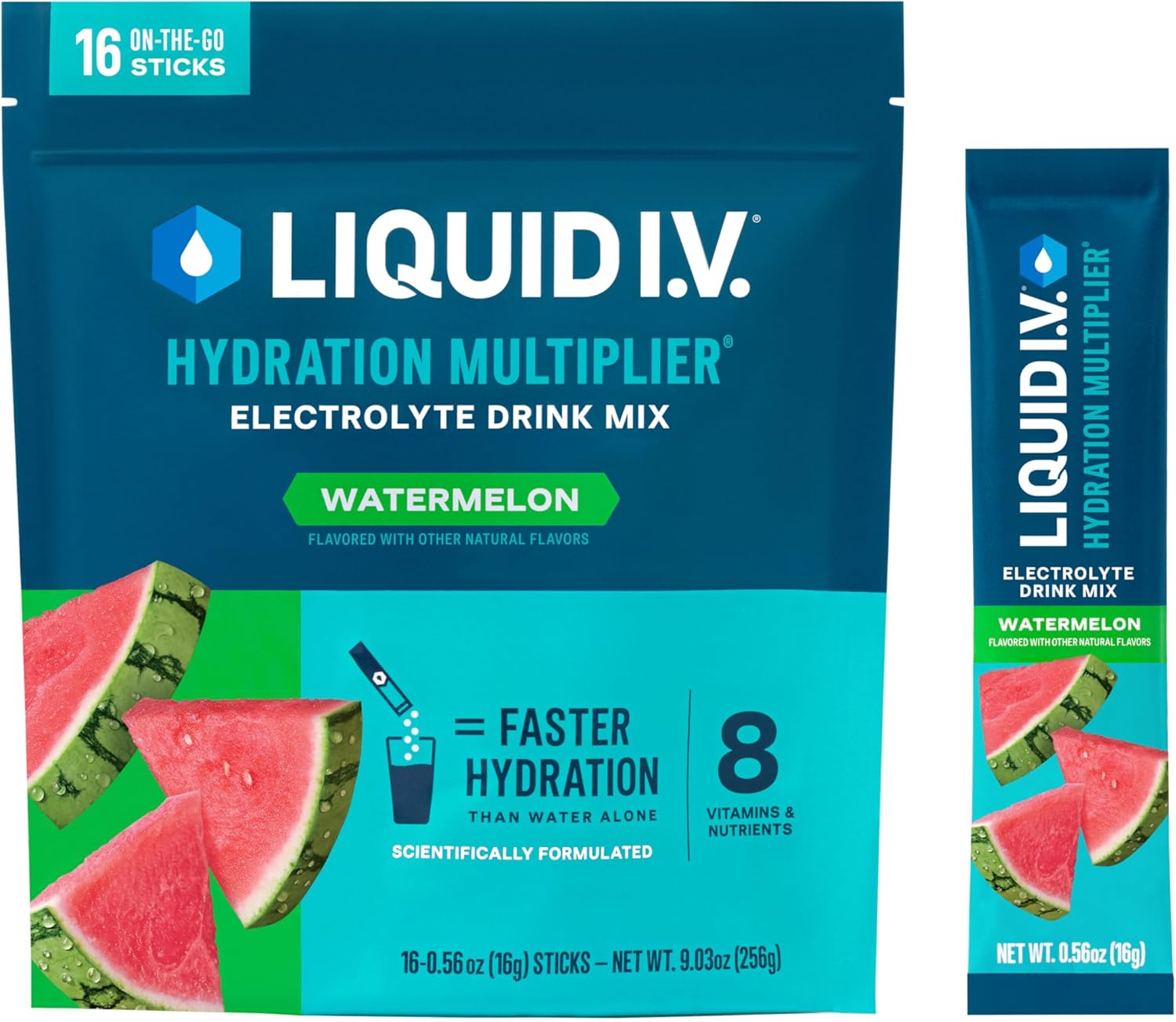 Liquid I.V.® Hydration Multiplier® – Watermelon | Electrolyte Powder Drink Mix | 1 Pack (16 Servings) Liquid I.V.® Hydration Multiplier® – Watermelon | Electrolyte Powder Drink Mix | 1 Pack (16 Servings)