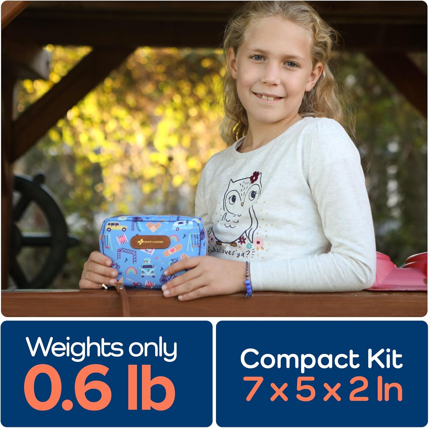 KeepGoing Travel First Aid Kit for Kids – 130 Pc. for Car, Home, Purse, Diaper Bag & Backpack with Latex-Free Bandages - Mini First Aid Kit Travel Size TSA-Approved - Image 6