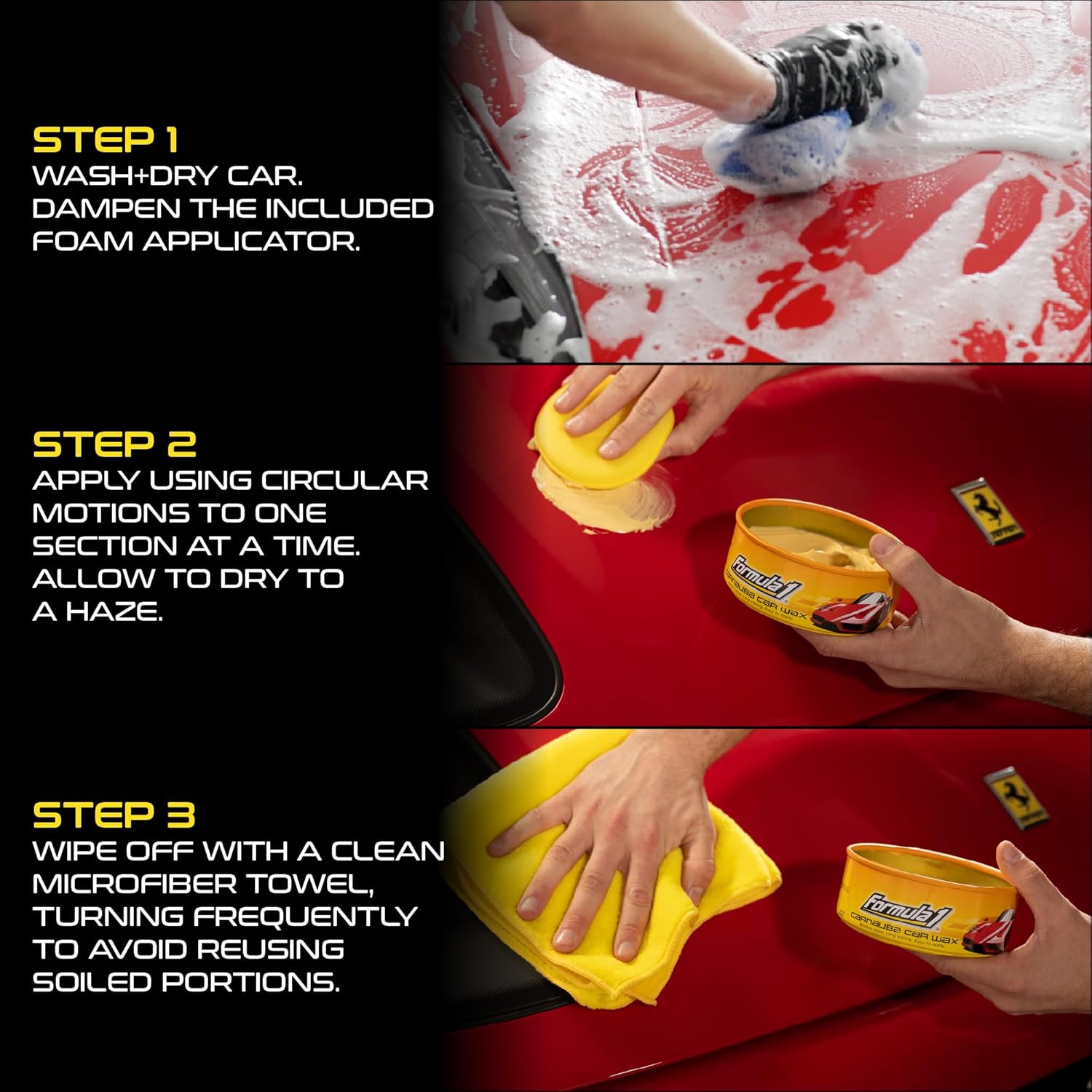 Formula 1 Carnauba Car Wax Paste - High-Gloss Shine - Polish for Car Detailing to Shine & Protect – Remove Haze and Paint Swirls w/ Micropolishing Agents – Car Cleaning Supplies (12 oz) - Image 8