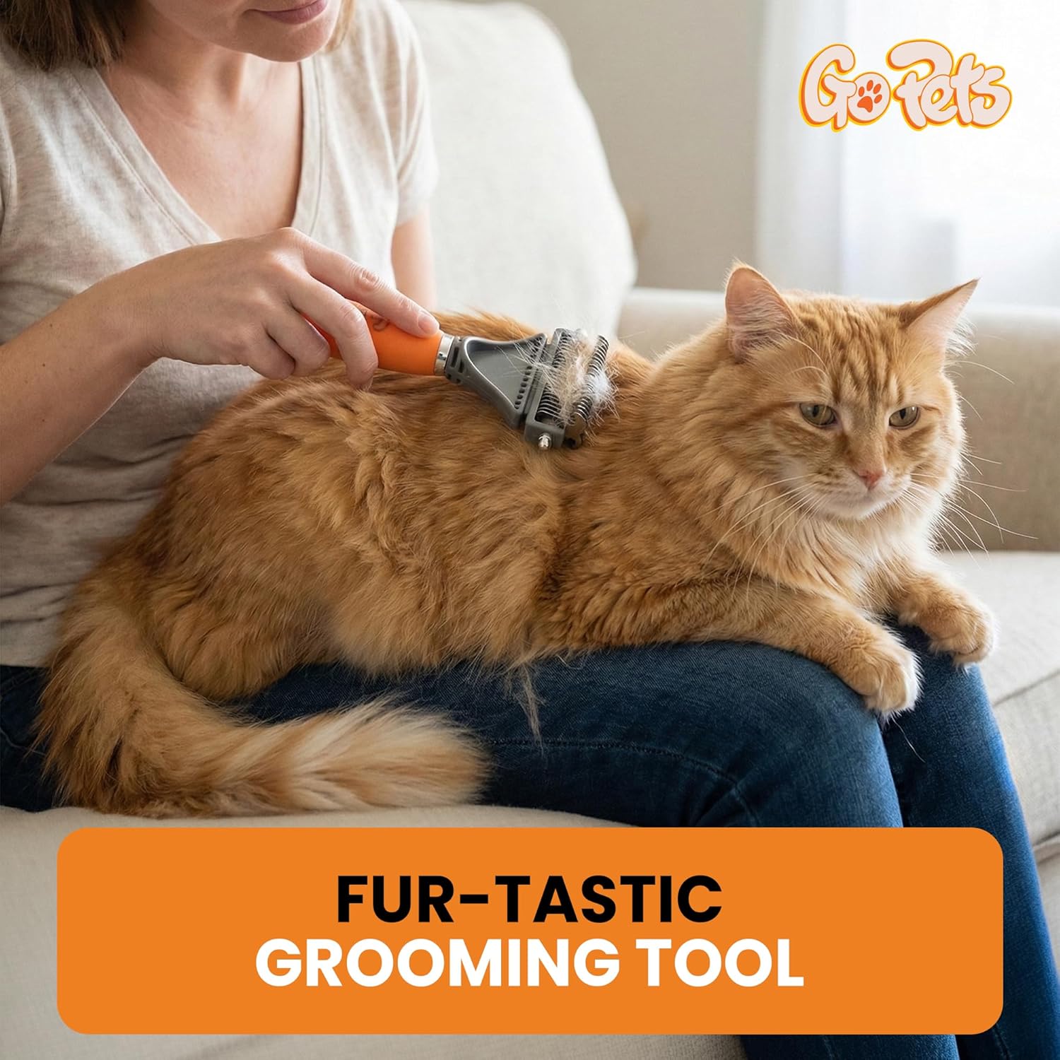 GoPets 2-in-1 Dematting Comb for Dogs, Pet Grooming Rake, Double-Sided Dog Brush for Shedding, Deshedding Brush for Cats, Undercoat Mat Dematting Tool for Long Haired Cats, Grooming Matting Hair - Image 5