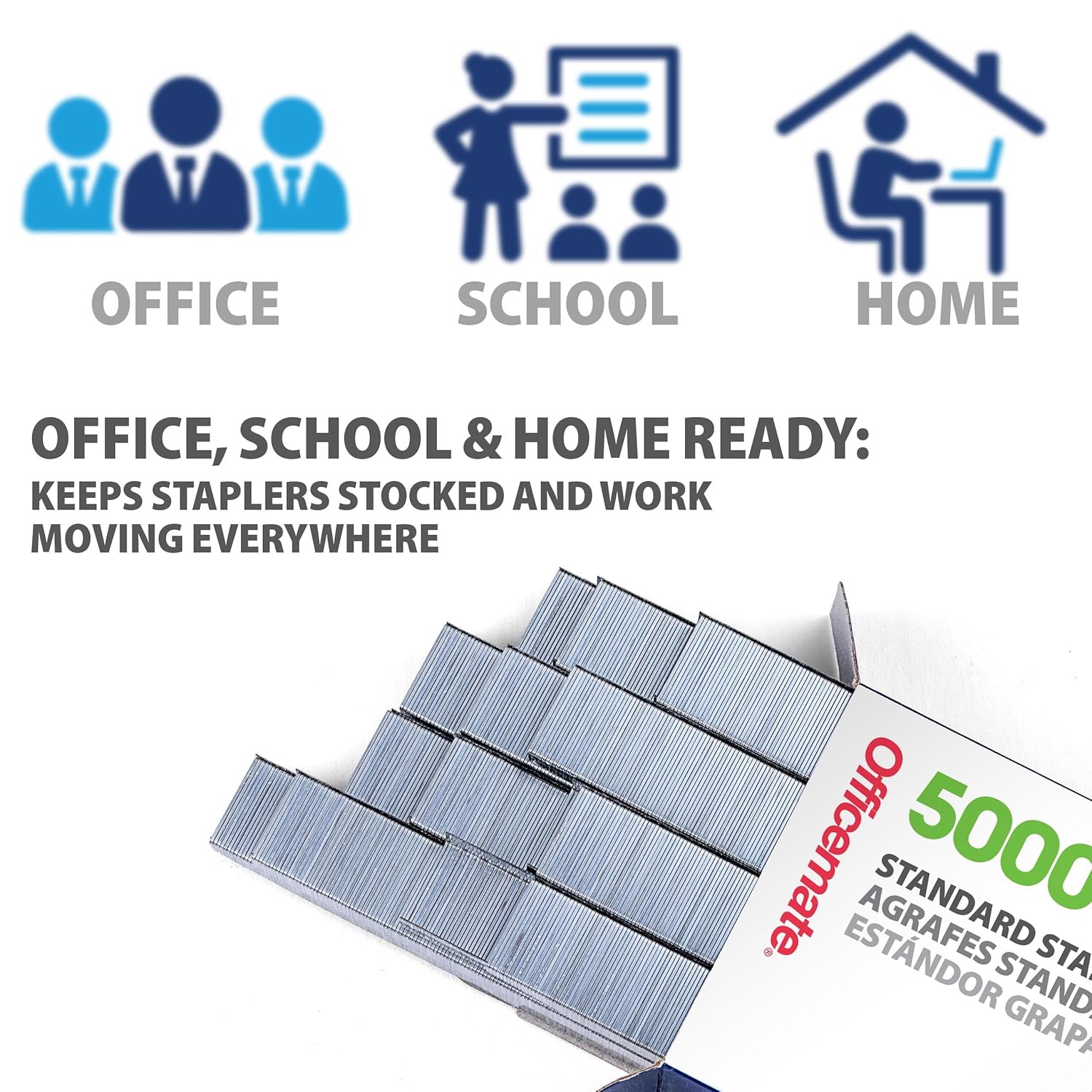 Officemate Standard Staples, 5 Boxes General Purpose Staple, 5000 Staples/Box (91925) - Image 6