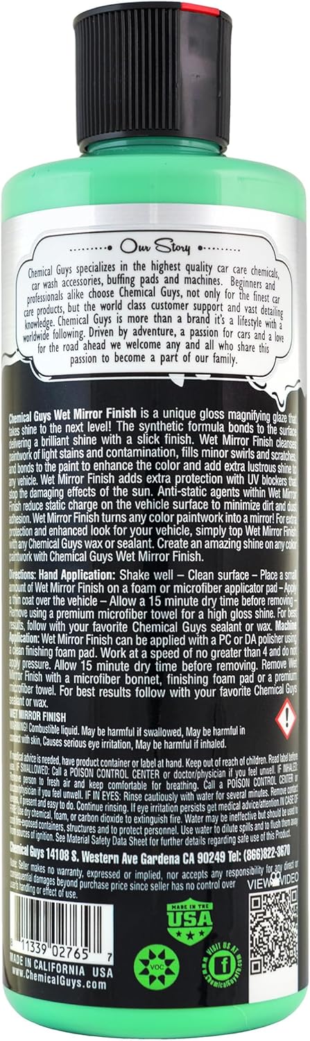 Chemical Guys Wet Mirror Finish High Gloss Glaze - Reflective Shine Enhancer & Car Paint Glaze for Trucks, SUVs, Motorcycles, and RVs - Safe for Clear Coat, Chrome, and Paintwork, 16 oz - Image 3