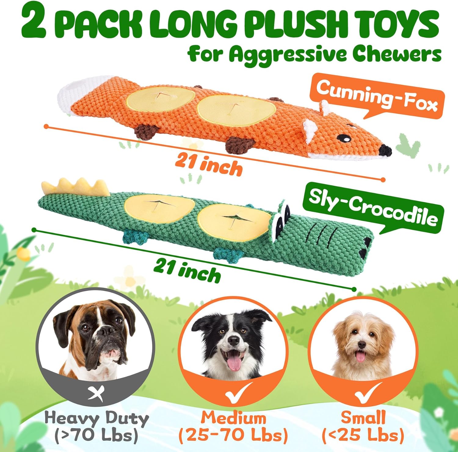 XIUGOAL Dog Toys for Aggressive Chewers, 2 Pack No Stuffing Dog Toys for Boredom and Teething, Squeaky Chew Toy for Small, Medium Breed to Keep Them Busy - Image 2