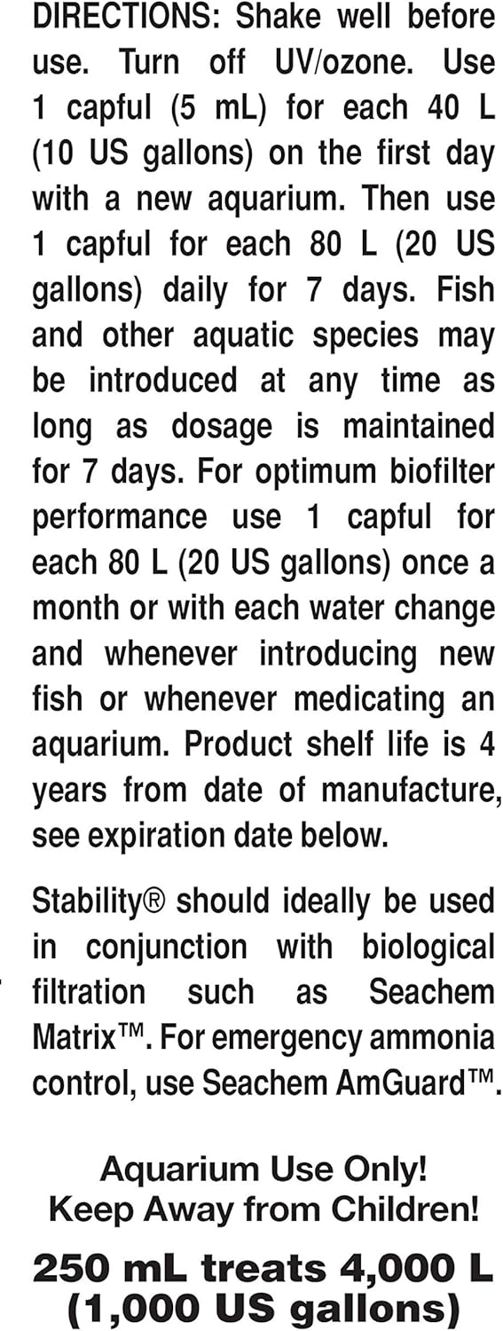 Seachem Stability - For Freshwater and Marine Aquariums 250ml - Image 2