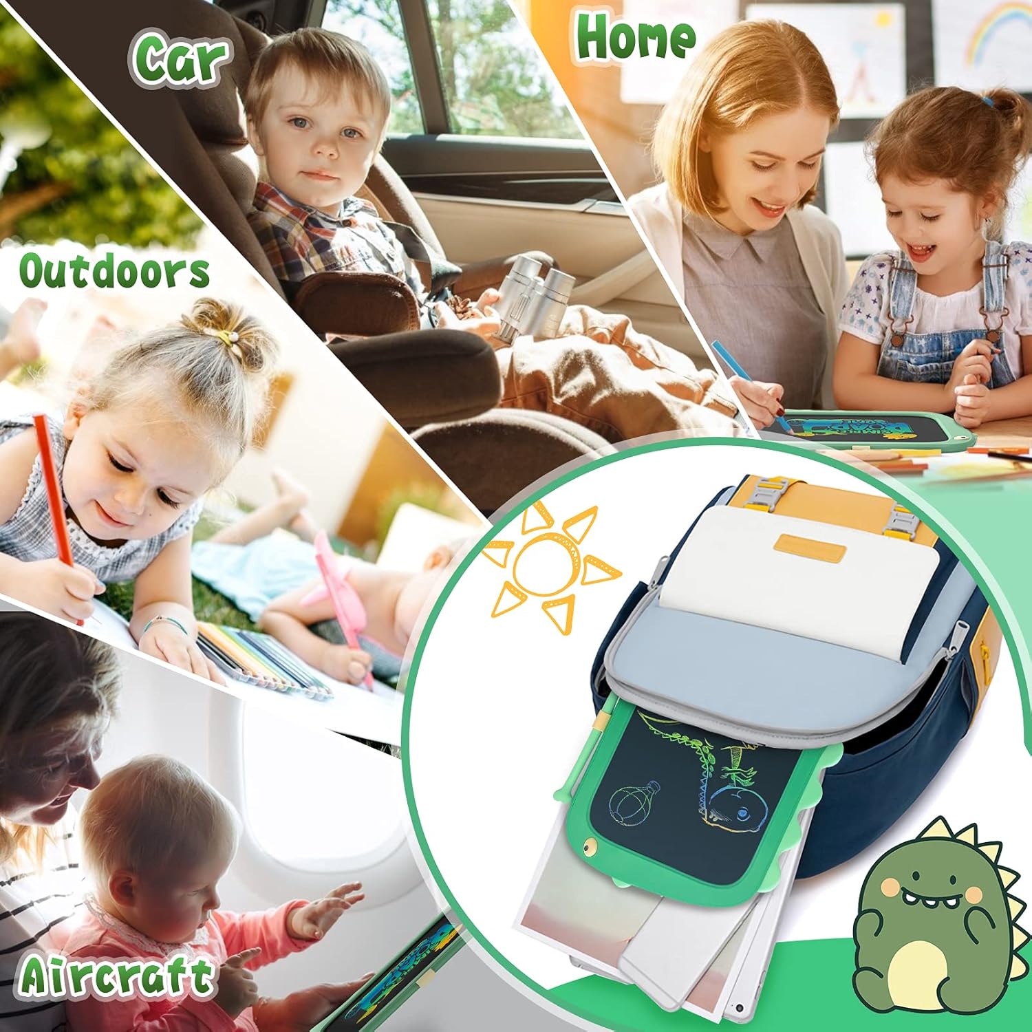 ORSEN 8.5 Inch LCD Doodle Board Tablet Toy - Green Dinosaur Drawing Pad for Kids 2-6 Years Old - Christmas and Birthday Gifts - Image 6