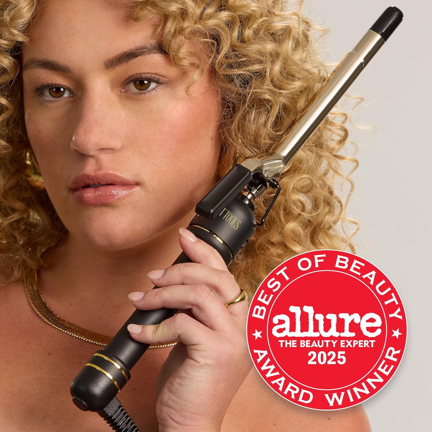 HOT Tools 24K Gold Professional 1" Extended Barrel Curling Iron with Clamp for Bouncy Curls, Faster Styling, Less Damage & Long-Lasting Results - Image 3