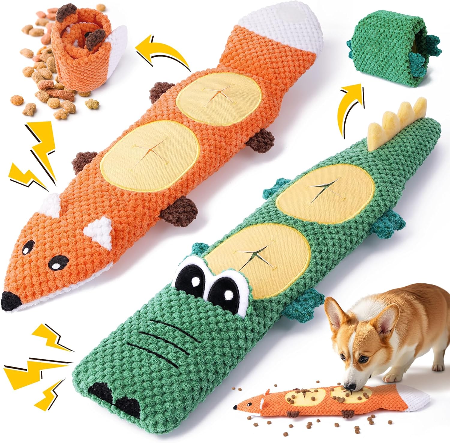 XIUGOAL Dog Toys for Aggressive Chewers, 2 Pack No Stuffing Dog Toys for Boredom and Teething, Squeaky Chew Toy for Small, Medium Breed to Keep Them Busy XIUGOAL Dog Toys for Aggressive Chewers, 2 Pack No Stuffing Dog Toys for Boredom and Teething, Squeaky Chew Toy for Small, Medium Breed to Keep Them Busy