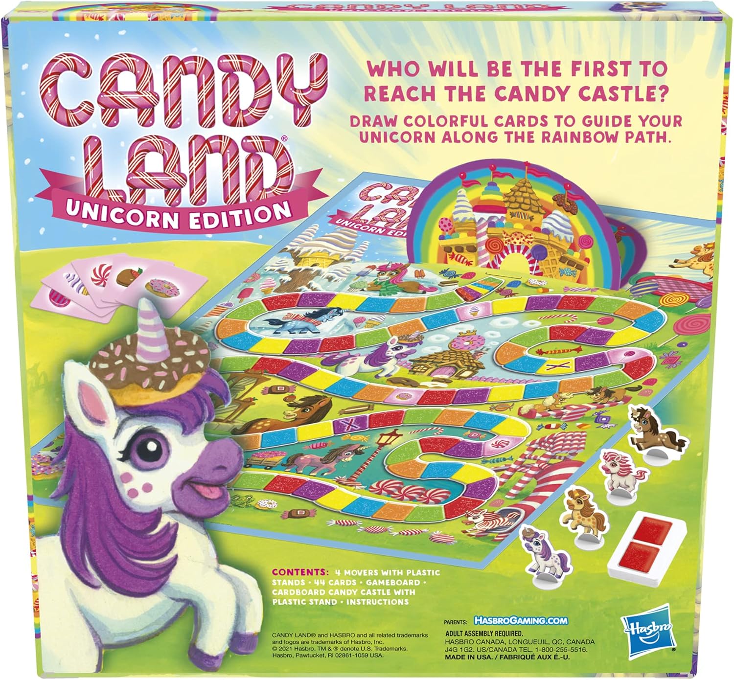 Hasbro Gaming Candy Land Unicorn Edition Preschool Board Game | Back to School Gifts for Kids | Classroom Toys | Ages 3+ (Amazon Exclusive) - Image 2