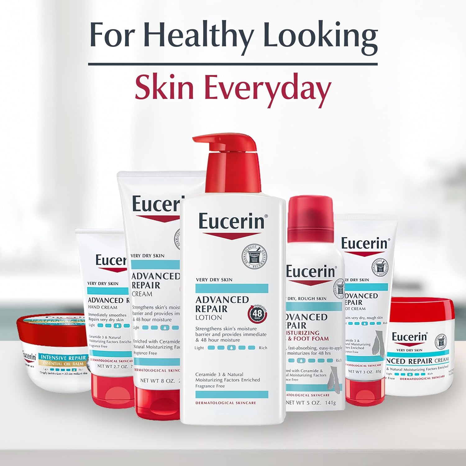 Eucerin Advanced Repair Body Cream, Urea Enriched, Unscented Body Cream for Dry Skin With Triple Moisturizing Complex, 16 OZ Jar - Image 11