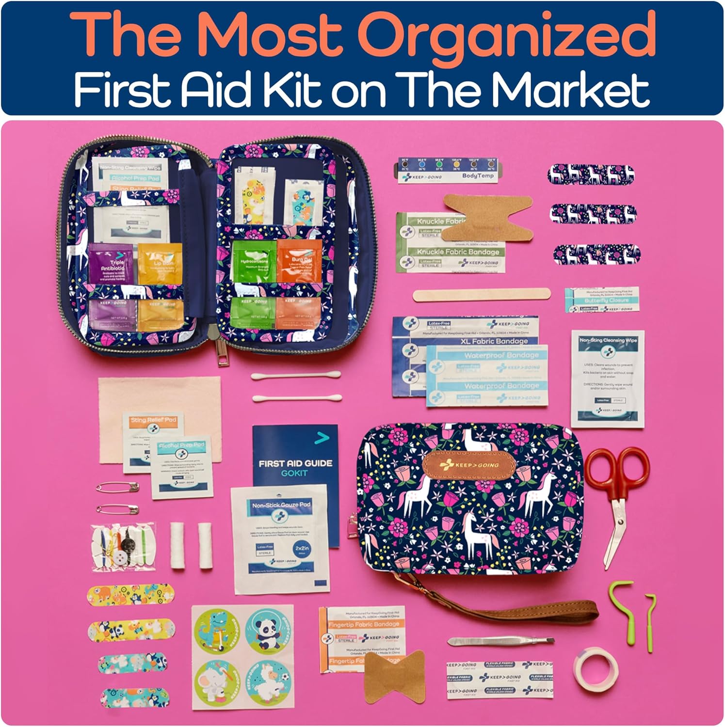 Keep Going Travel First Aid Kit Bundle of 2 Kits, First Aid Kit for Car, Home, Dorm, & Boat with Latex-Free Bandages – Travel Kit Bundle for Families - Image 6