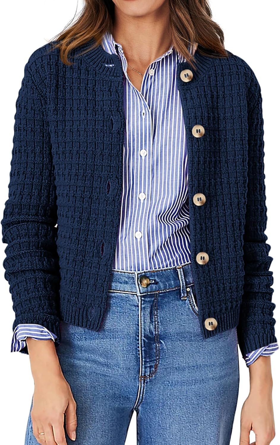 PRETTYGARDEN Women’s Knit Cardigan Sweaters Casual Long Sleeve Open Front Button Down Trendy Jackets Outerwear PRETTYGARDEN Women’s Knit Cardigan Sweaters Casual Long Sleeve Open Front Button Down Trendy Jackets Outerwear