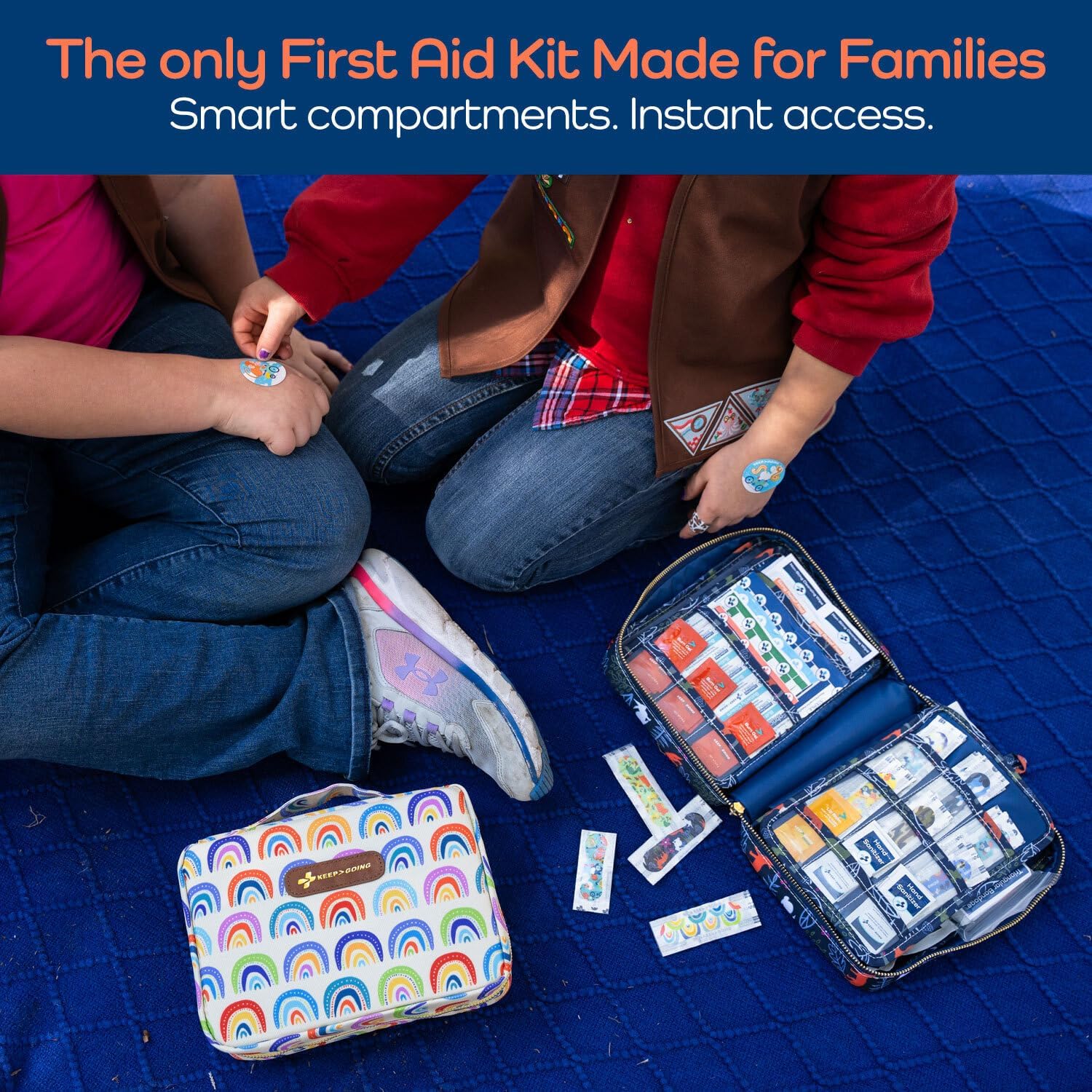 KeepGoing Large Home First Aid Kit for Kids – 270 Pc. for Car, Home, Dorm, & Boat with Latex-Free Bandages – 10 x 7 x 3.5 in. Travel First Aid Kit (Signature) - Image 2