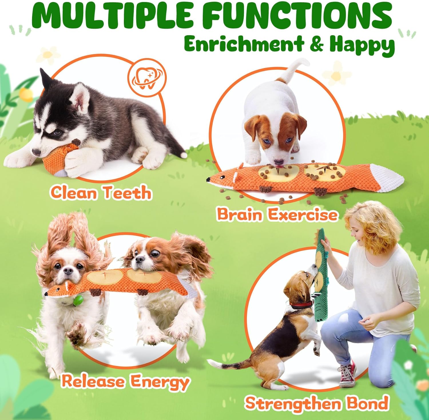 XIUGOAL Dog Toys for Aggressive Chewers, 2 Pack No Stuffing Dog Toys for Boredom and Teething, Squeaky Chew Toy for Small, Medium Breed to Keep Them Busy - Image 6