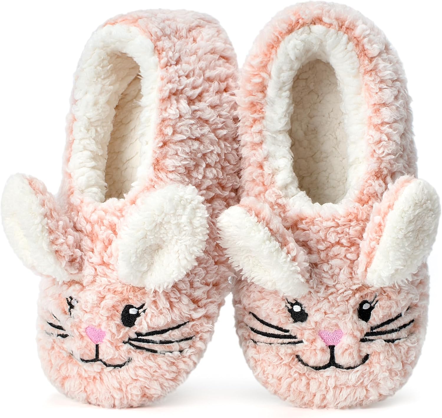 Cute Fuzzy Animal Slippers for Women Kids & Toddler Soft Sole Plush Slipper Socks with Non Slip Grippers Cute Fuzzy Animal Slippers for Women Kids & Toddler Soft Sole Plush Slipper Socks with Non Slip Grippers