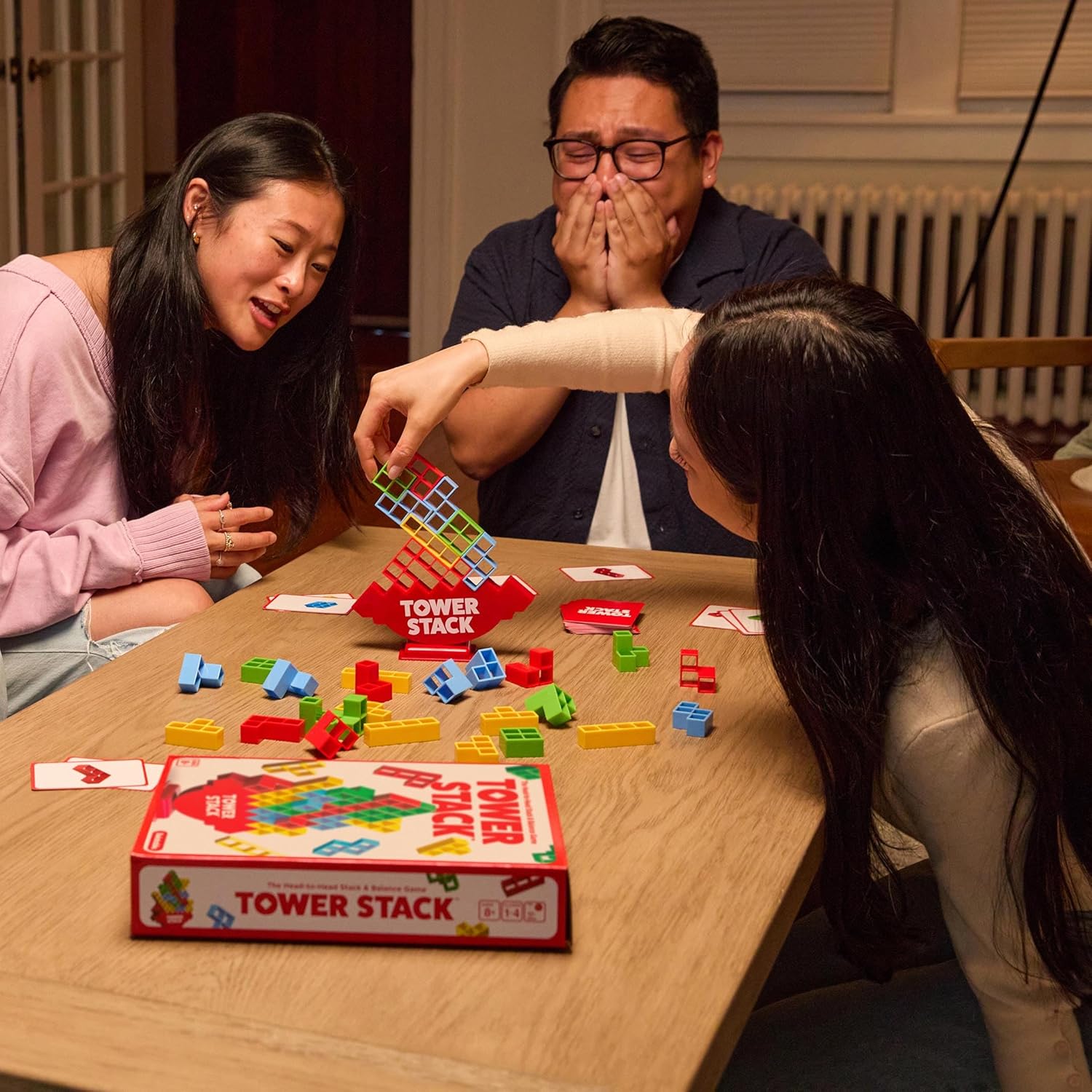 Tower Stack By Relatable, Exciting Tower Game for Kids & Adults Family Game Night, Fun Stacking and Building Toys, Includes 36 Cards, 24 Blocks, 1 Tower Body, 1 Tower Stand, and Instructions - Image 5