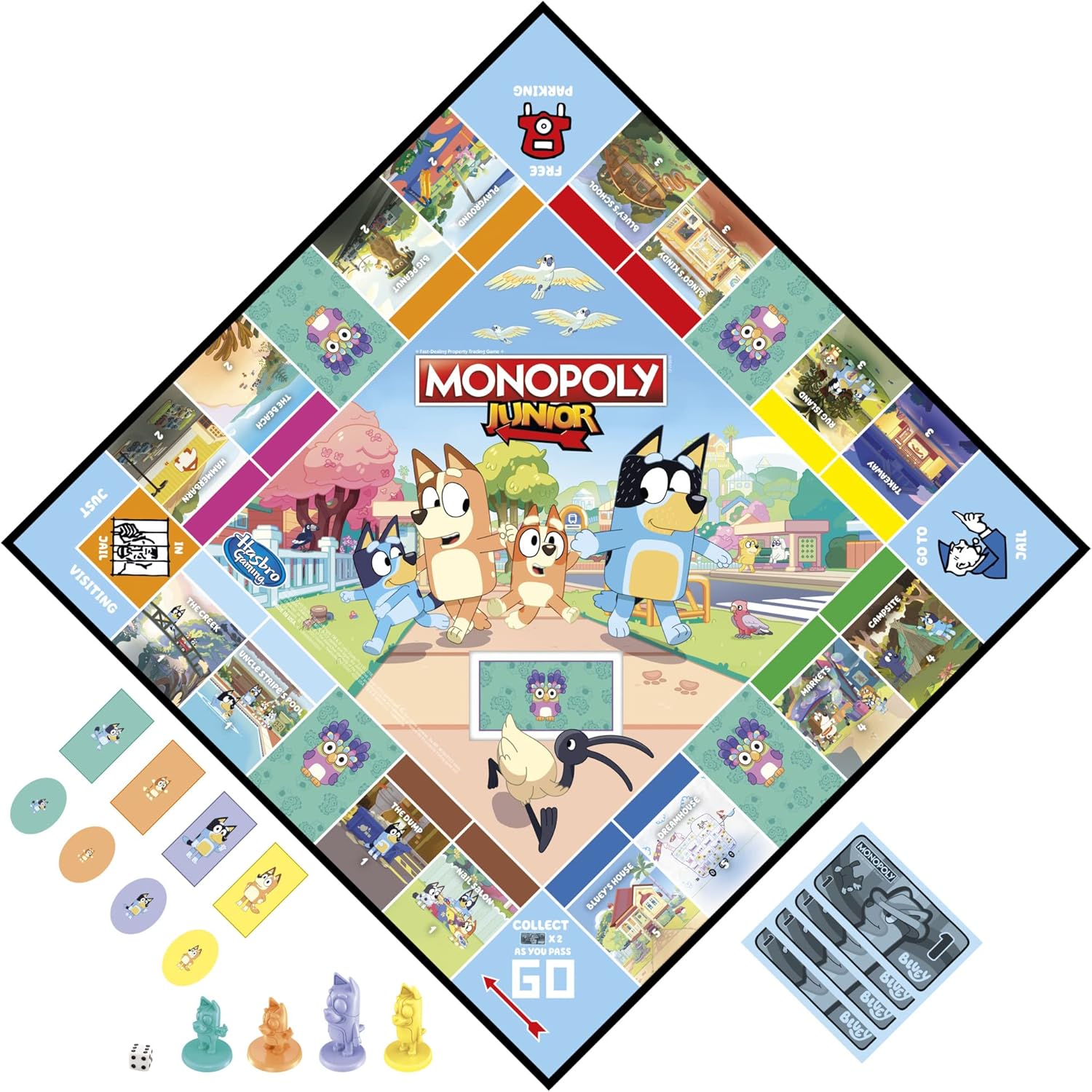 Hasbro Gaming Monopoly Junior Bluey Edition Board Game | Kids Play as Bluey, Bingo, Mum & Dad for Girls & Boys | Ages 5+ (Amazon Exclusive) - Image 3